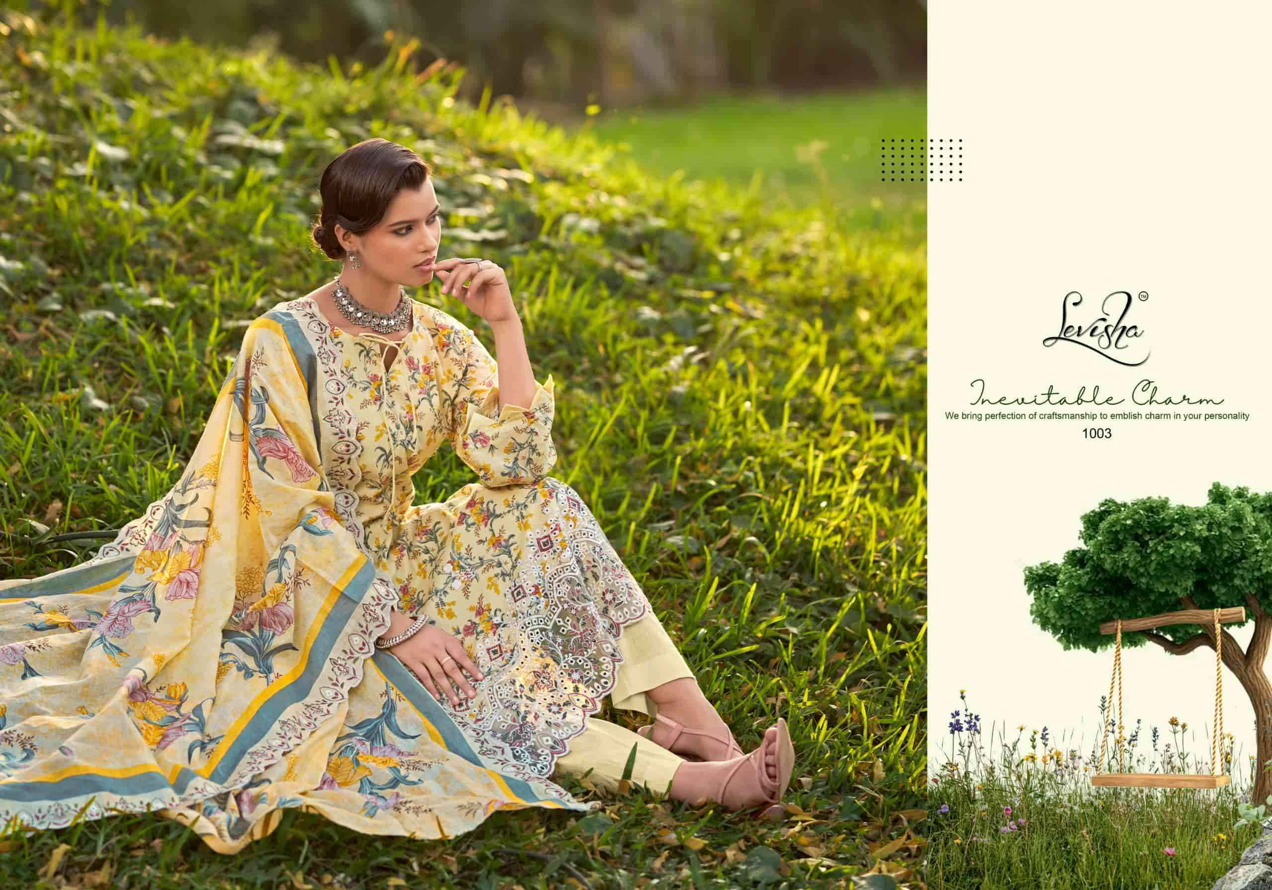 Levisha Chikakari Pure Lawn Cotton Dress Material Wholesale Online Price ( 6 Pcs Catalogue )