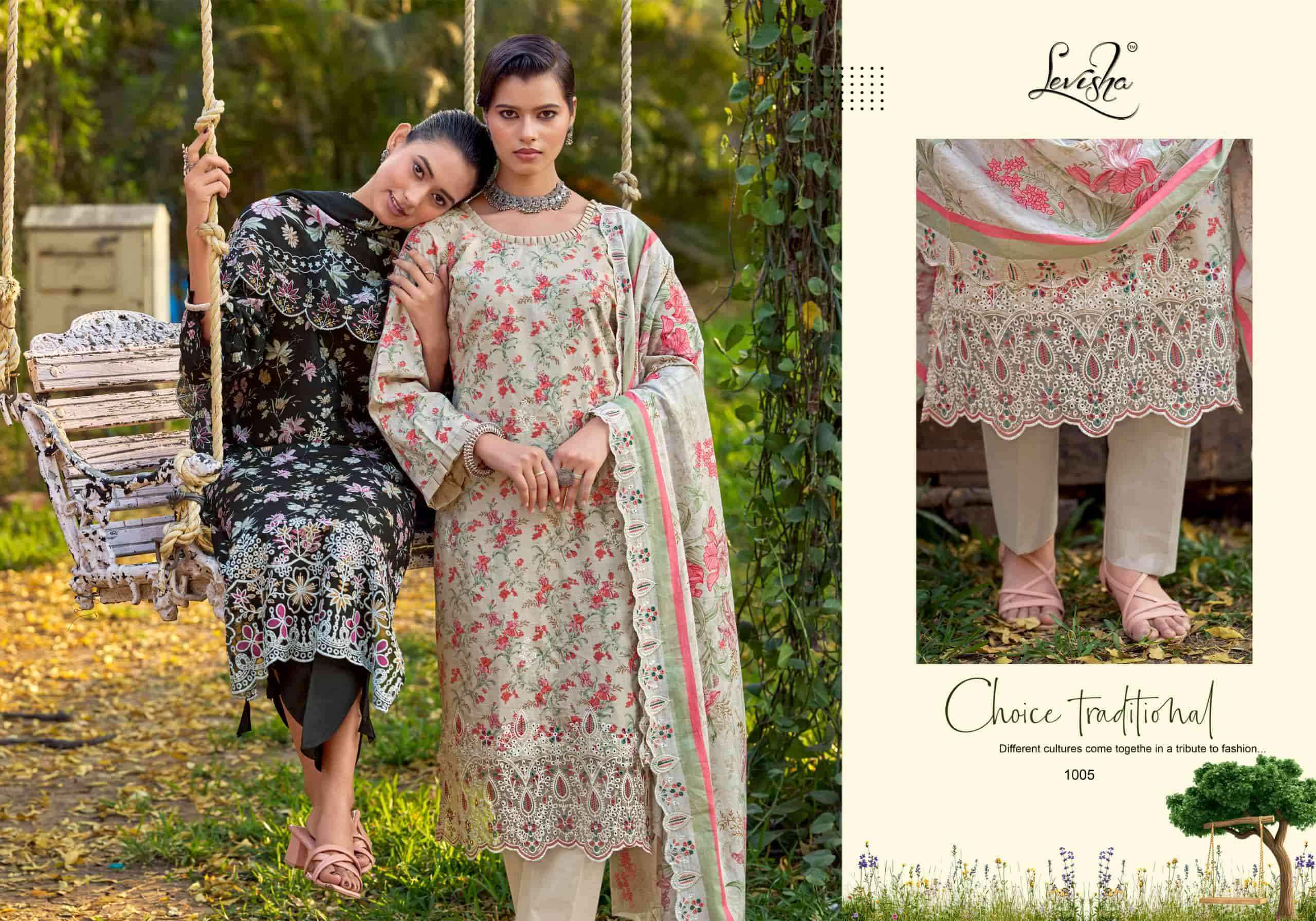Levisha Chikakari Pure Lawn Cotton Dress Material Wholesale Online Price ( 6 Pcs Catalogue )