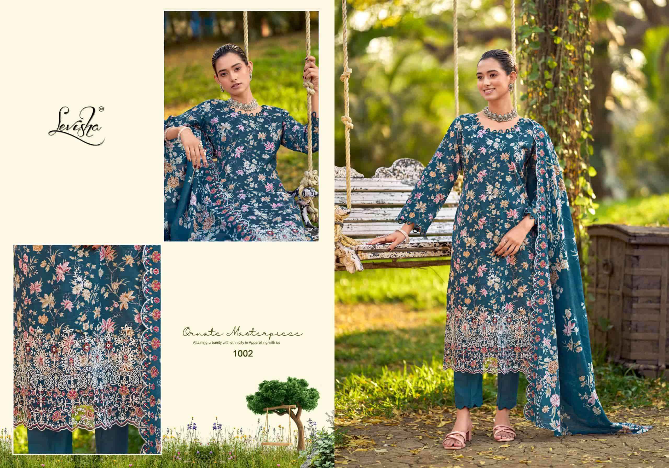 Levisha Chikakari Pure Lawn Cotton Dress Material Wholesale Online Price ( 6 Pcs Catalogue )