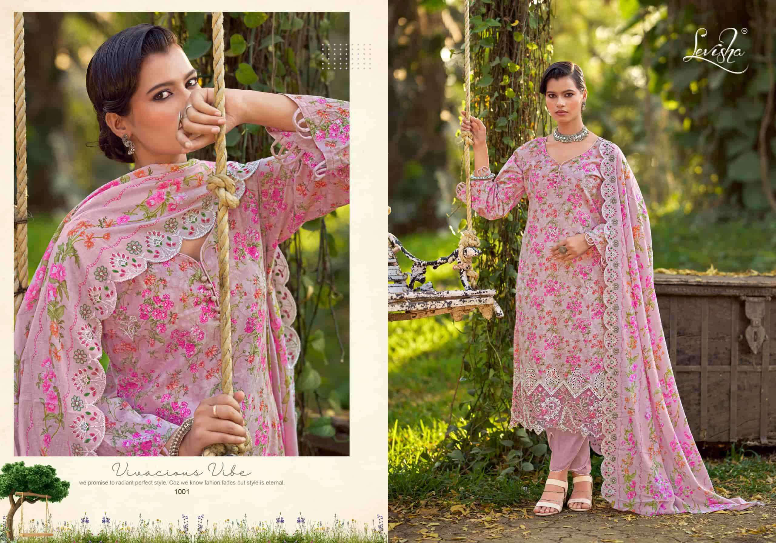 Levisha Chikakari Pure Lawn Cotton Dress Material Wholesale Online Price ( 6 Pcs Catalogue )