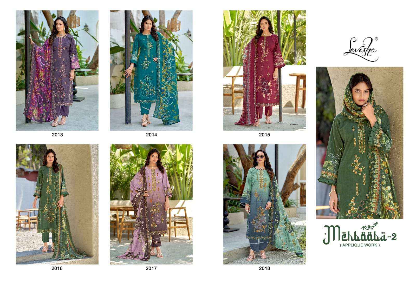 Levisha Mehbooba Vol 2 Cemric Lawn Cotton Dress Material Wholesale online Price ( 6 Pcs Catalogue )