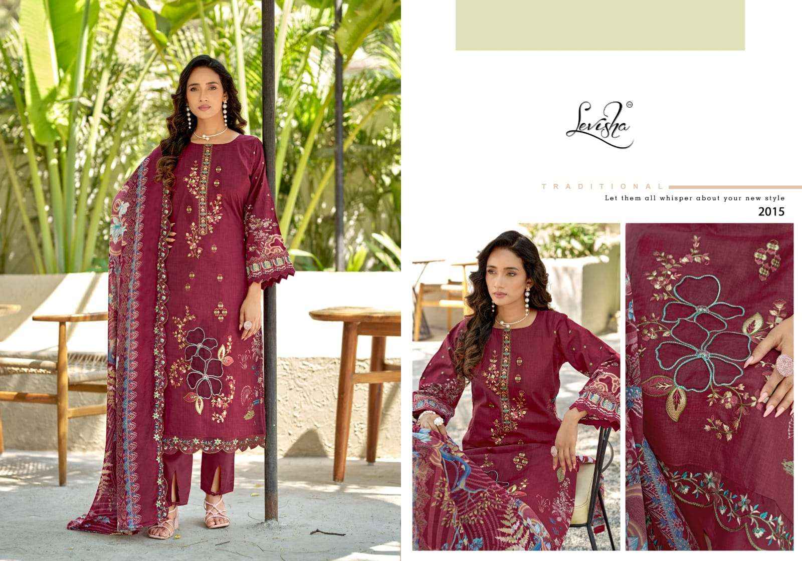Levisha Mehbooba Vol 2 Cemric Lawn Cotton Dress Material Wholesale online Price ( 6 Pcs Catalogue )