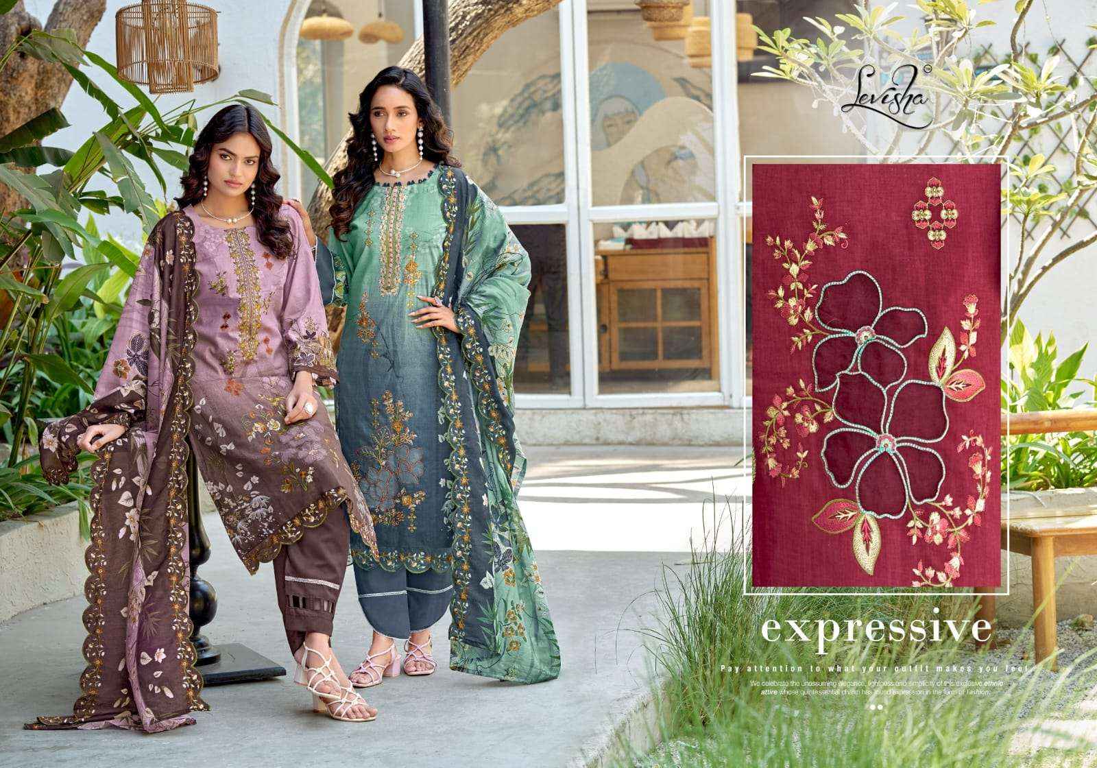 Levisha Mehbooba Vol 2 Cemric Lawn Cotton Dress Material Wholesale online Price ( 6 Pcs Catalogue )