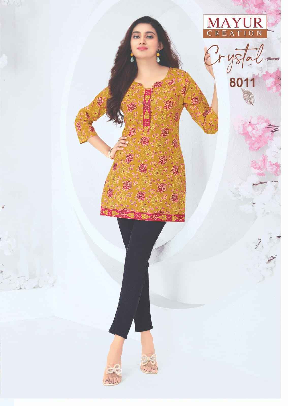 Mayur Creation Crystal Vol 8 Poplin Cotton Tunic Top Collection ( 12 Pcs Catalog )