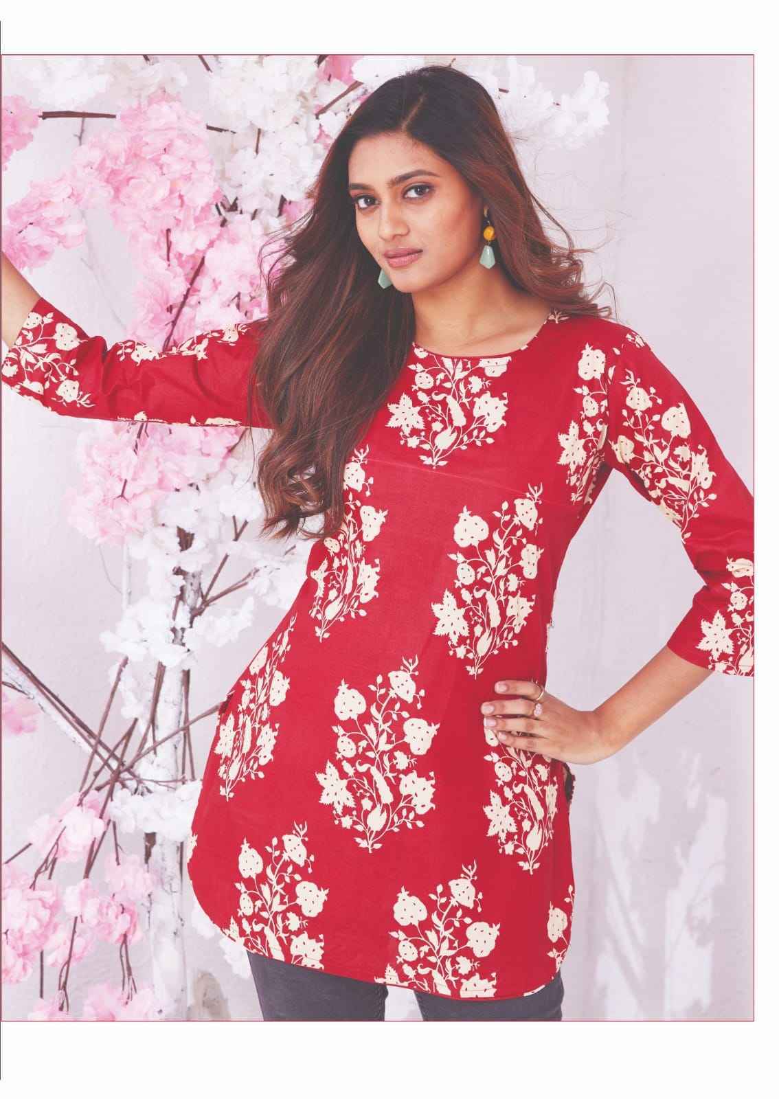 Mayur Creation Crystal Vol 8 Poplin Cotton Tunic Top Collection ( 12 Pcs Catalog )