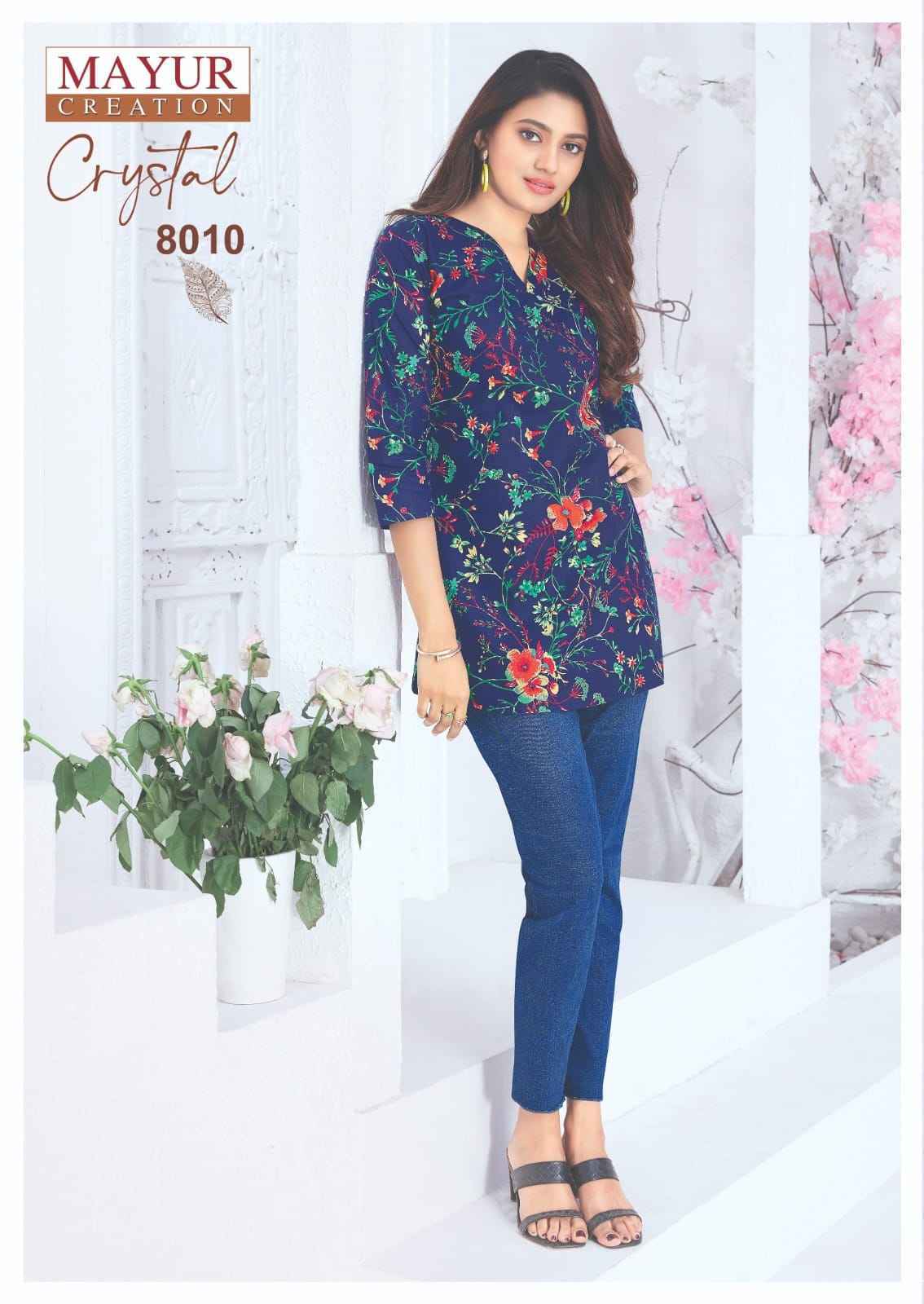 Mayur Creation Crystal Vol 8 Poplin Cotton Tunic Top Collection ( 12 Pcs Catalog )