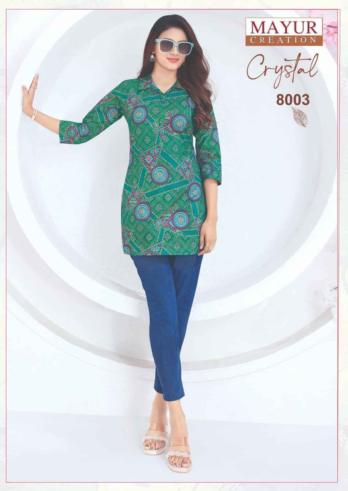 Mayur Creation Crystal Vol 8 Poplin Cotton Tunic Top Collection ( 12 Pcs Catalog )