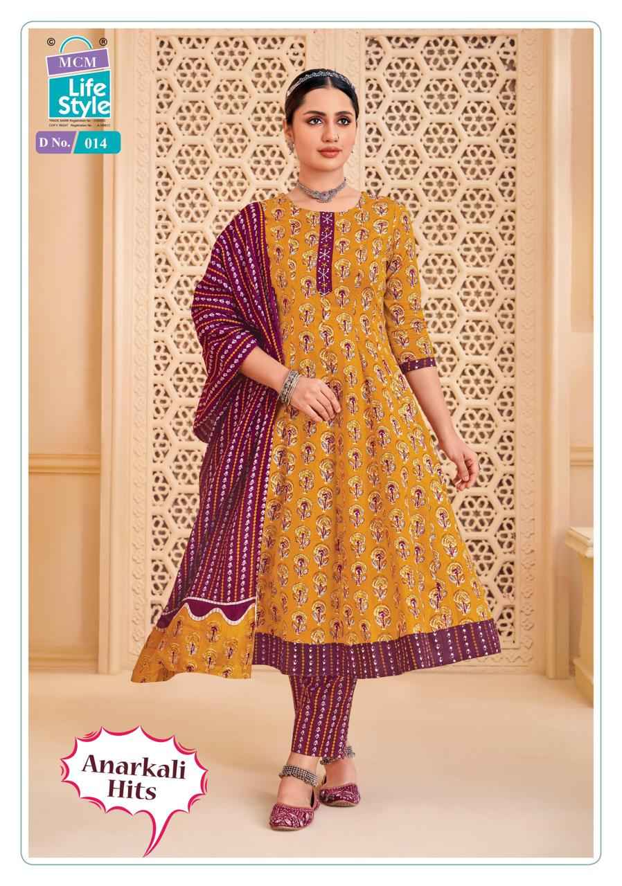 MCM Anarkali Hits Vol-1 Anarkali Style Kurti Pant With Dupatta Collection ( 10 Pcs Catalog )