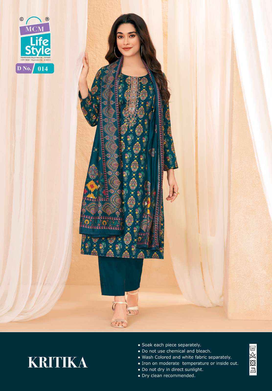MCM Lifestyle Kritika Jam Satin Dress Material Wholesale Price ( 8 pcs Catalogue )