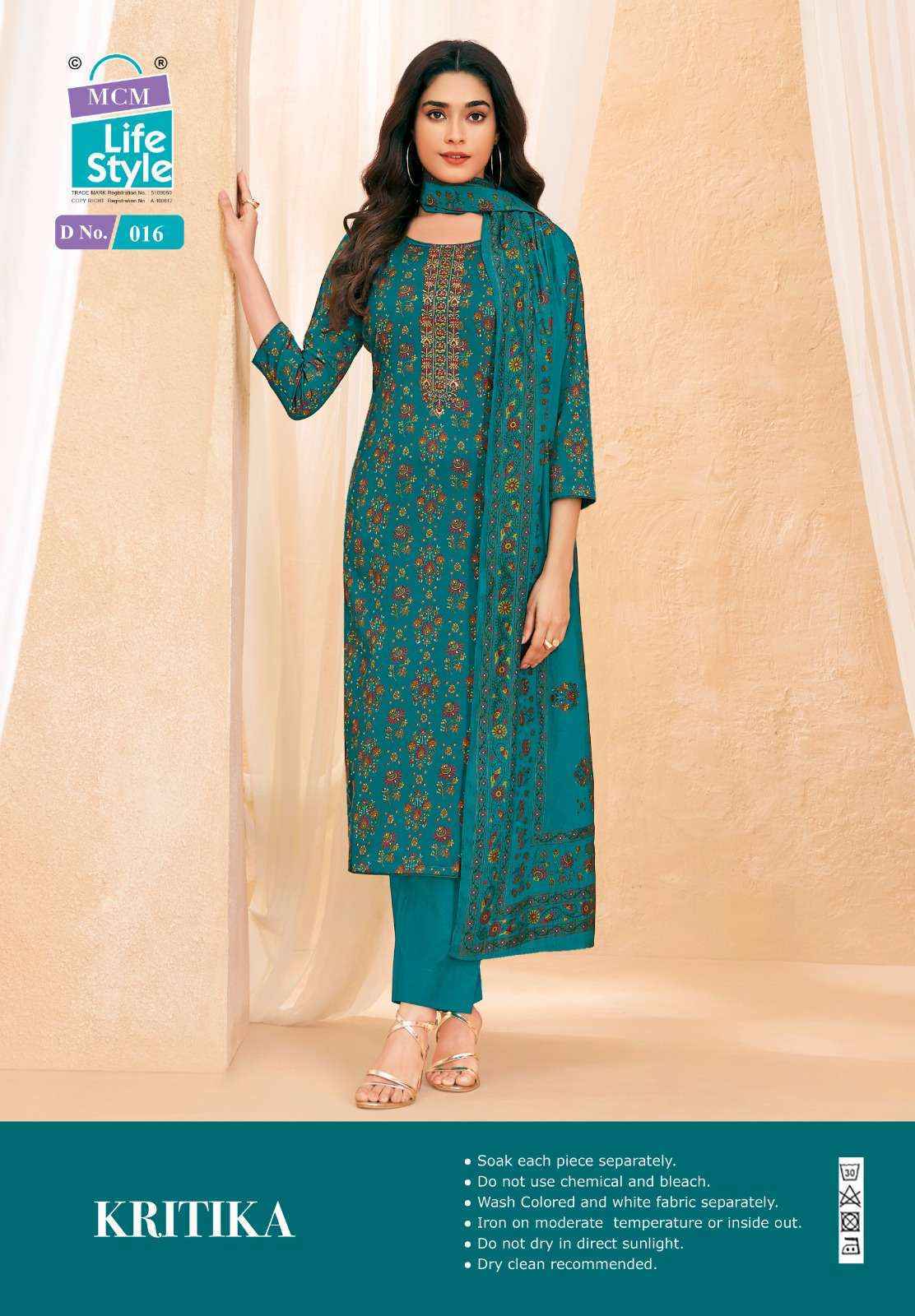 MCM Lifestyle Kritika Jam Satin Dress Material Wholesale Price ( 8 pcs Catalogue )