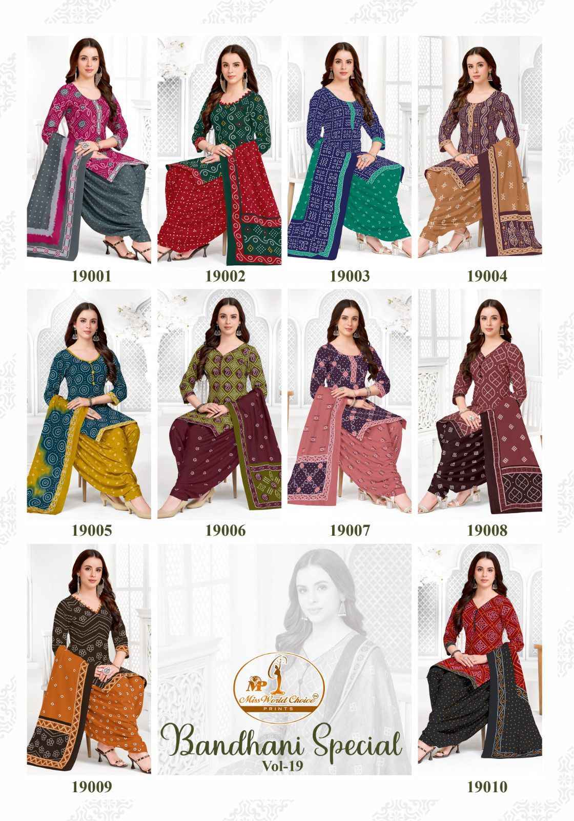 Miss World Bandhani Special Vol-19 Readymade Suits Wholesale Price ( 10 Pcs Catalogue )