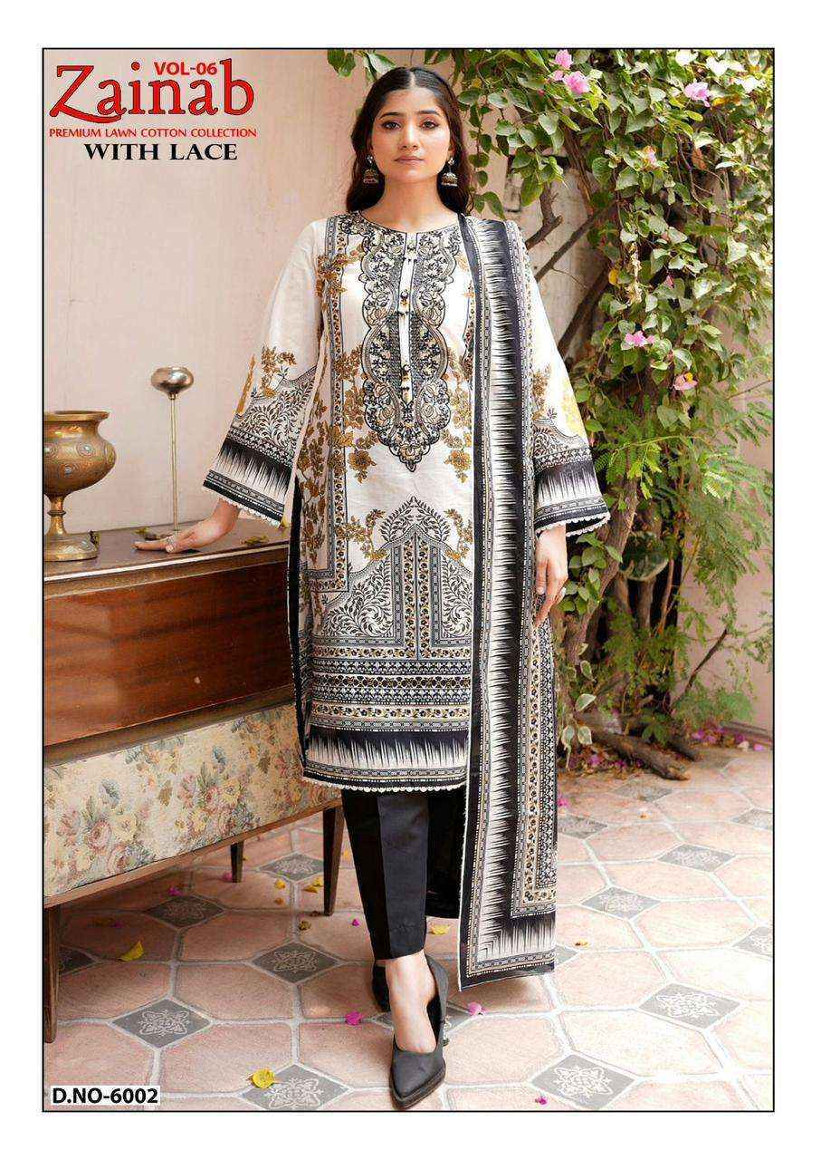 Miss World Choice Zainab Vol 6 Lawn Cotton Dress Material Wholesale Price ( 6 pcs Catalogue )