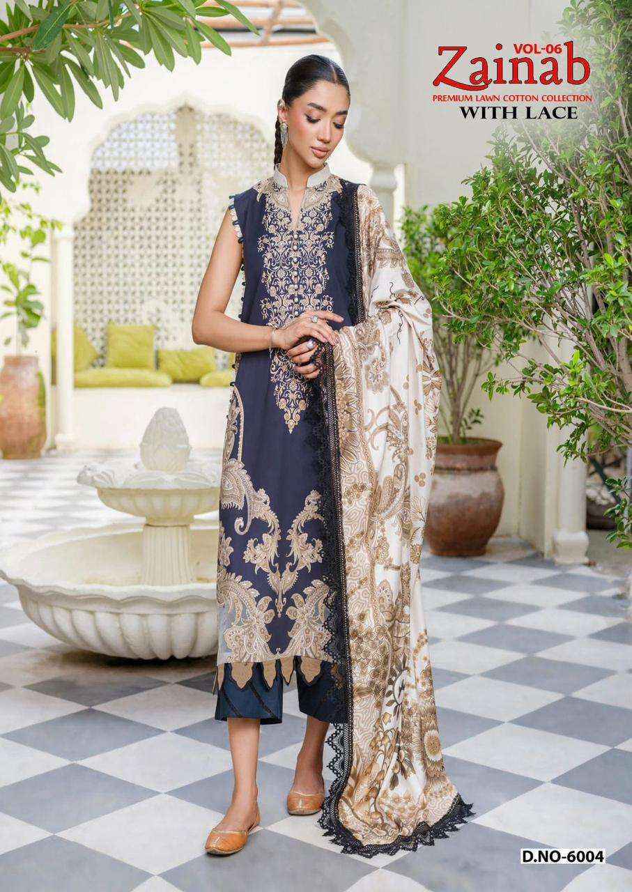 Miss World Choice Zainab Vol 6 Lawn Cotton Dress Material Wholesale Price ( 6 pcs Catalogue )