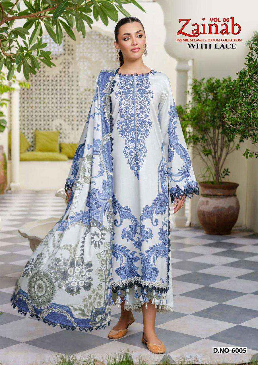 Miss World Choice Zainab Vol 6 Lawn Cotton Dress Material Wholesale Price ( 6 pcs Catalogue )