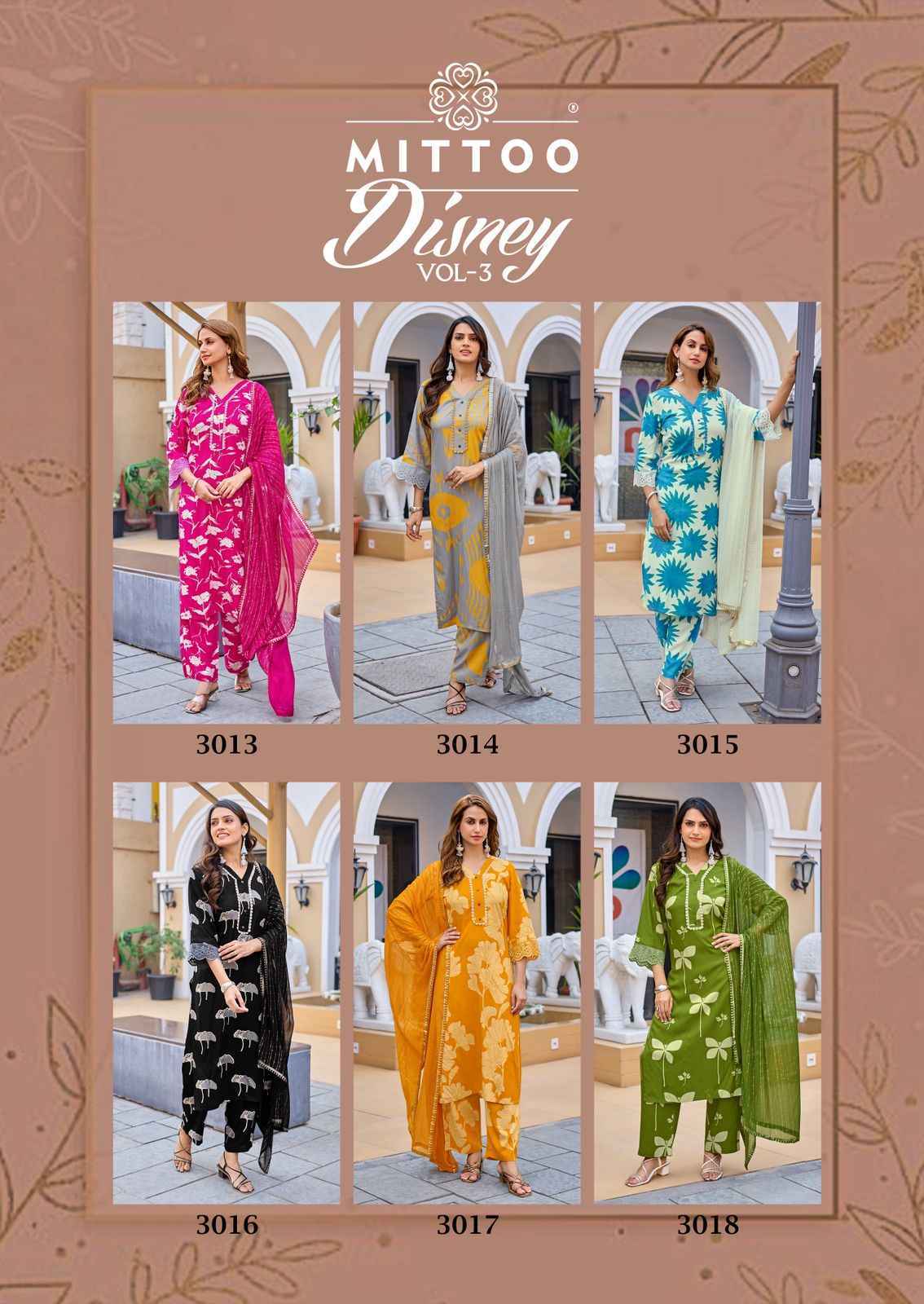 Mittoo Disney Vol 3 Rayon Kurti Combo Collection ( 6 Pcs Catalog )