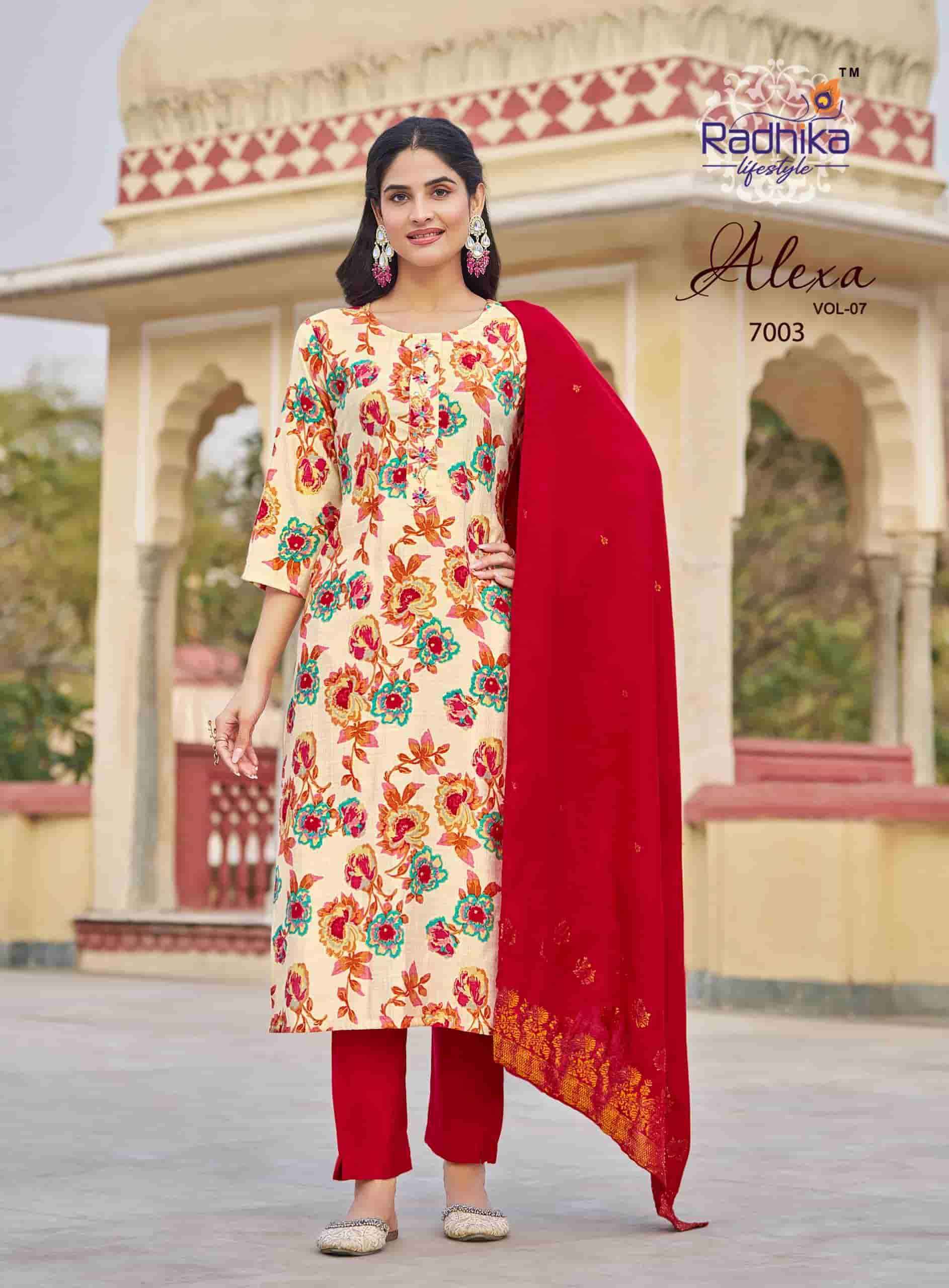 Radhika Lifestyle Alexa Vol 7 Premium Top Bottom Dupatta Set Collection ( 8 Pcs Catalog )