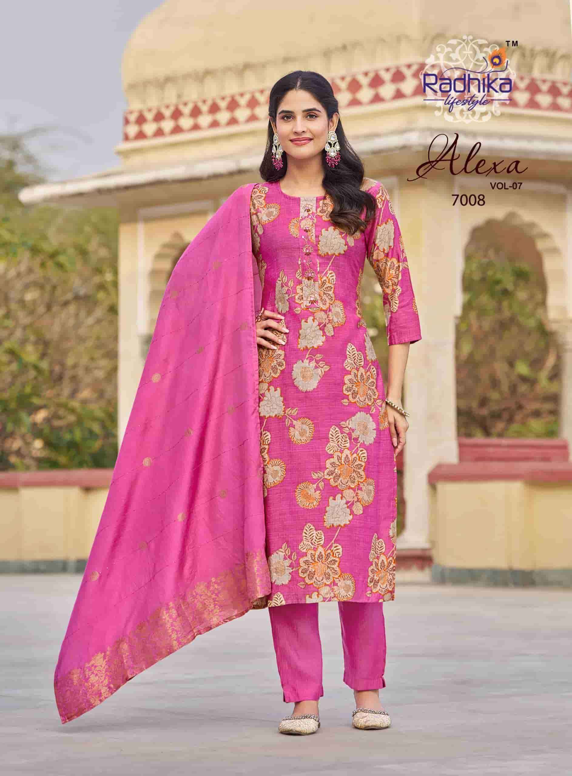 Radhika Lifestyle Alexa Vol 7 Premium Top Bottom Dupatta Set Collection ( 8 Pcs Catalog )