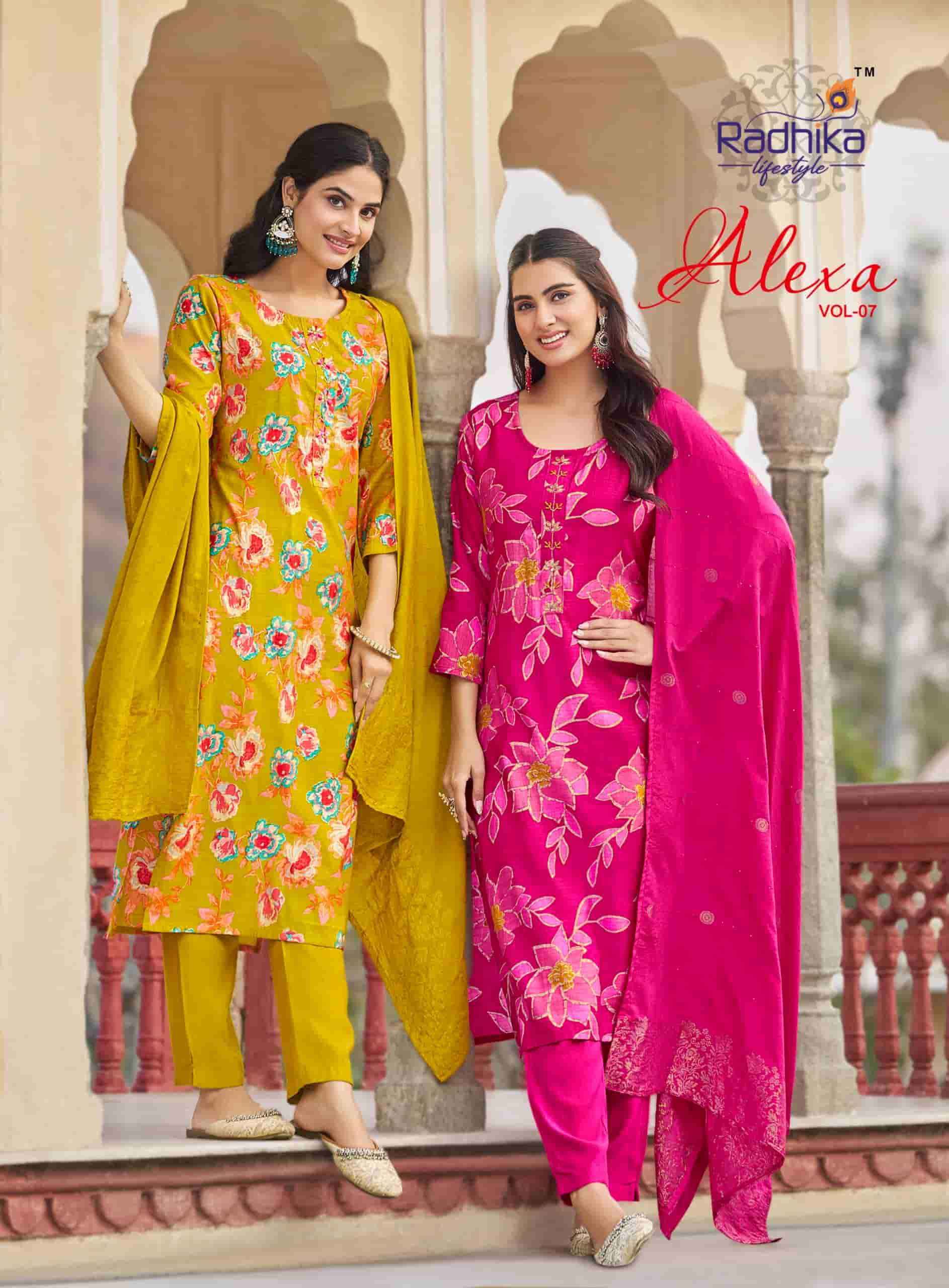 Radhika Lifestyle Alexa Vol 7 Premium Top Bottom Dupatta Set Collection ( 8 Pcs Catalog )