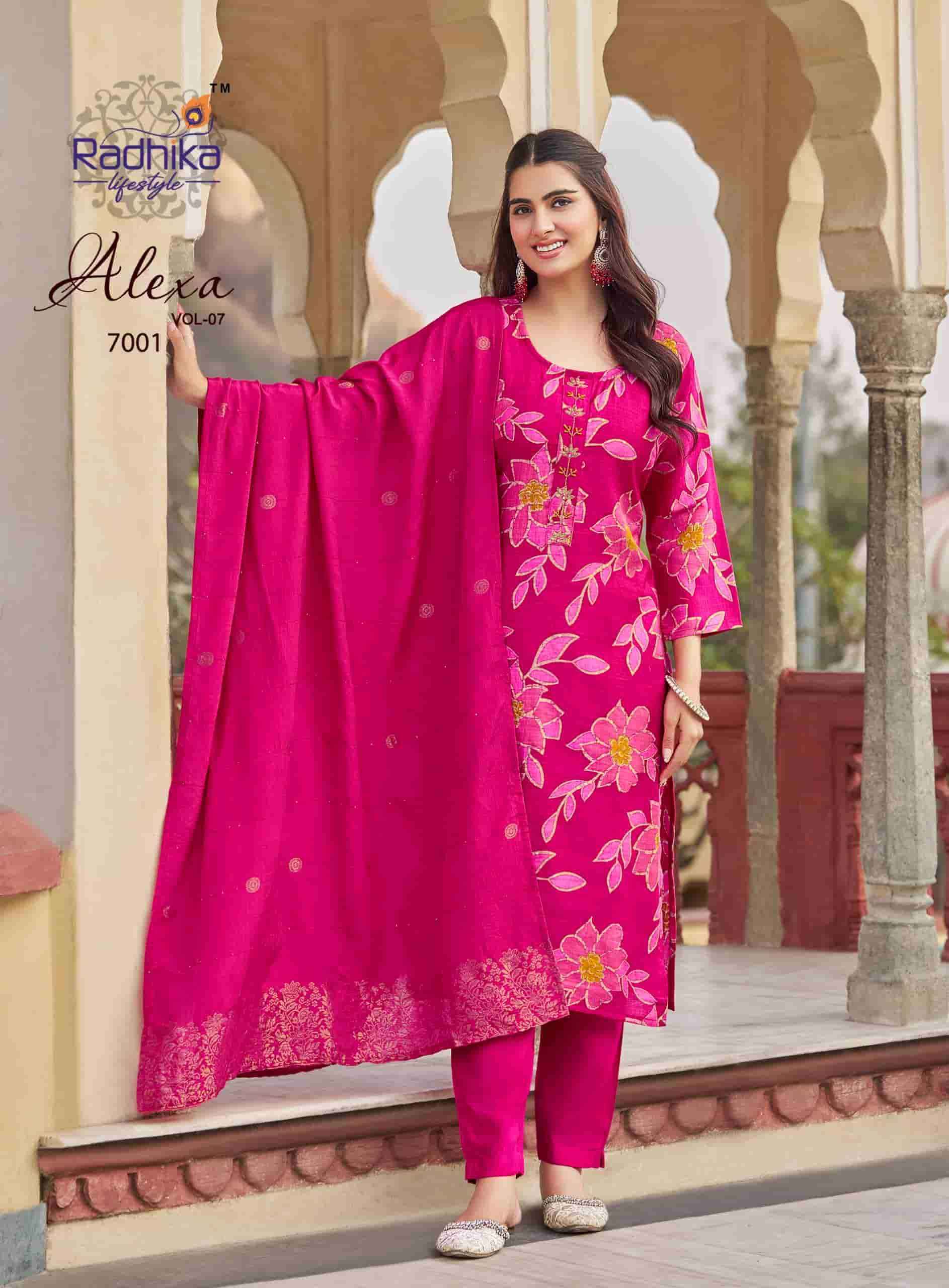 Radhika Lifestyle Alexa Vol 7 Premium Top Bottom Dupatta Set Collection ( 8 Pcs Catalog )