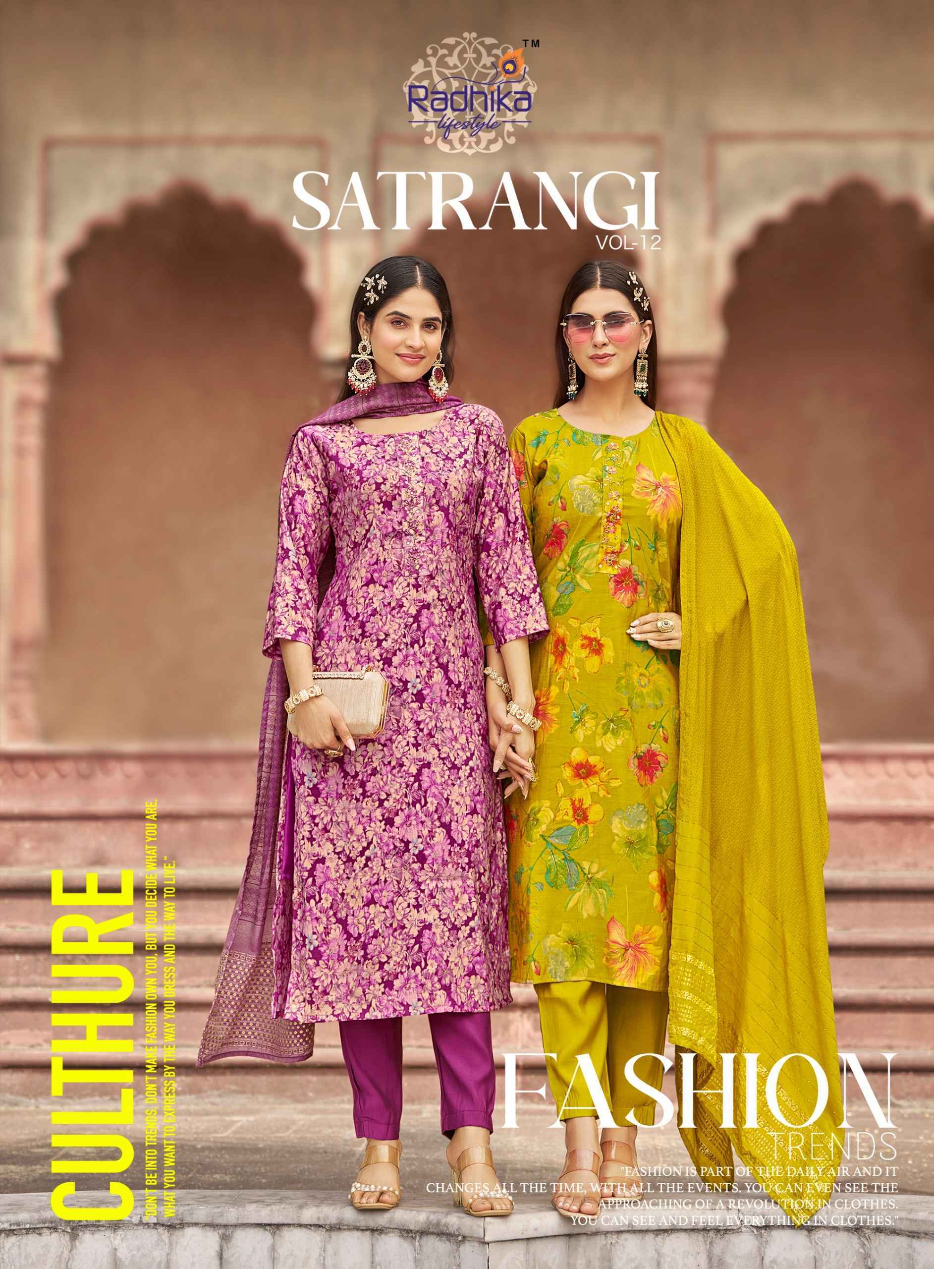 Radhika Lifestyle Satrangi Vol 12 Roman Readymade Suits Wholesale Price ( 6 pcs Catalogue )
