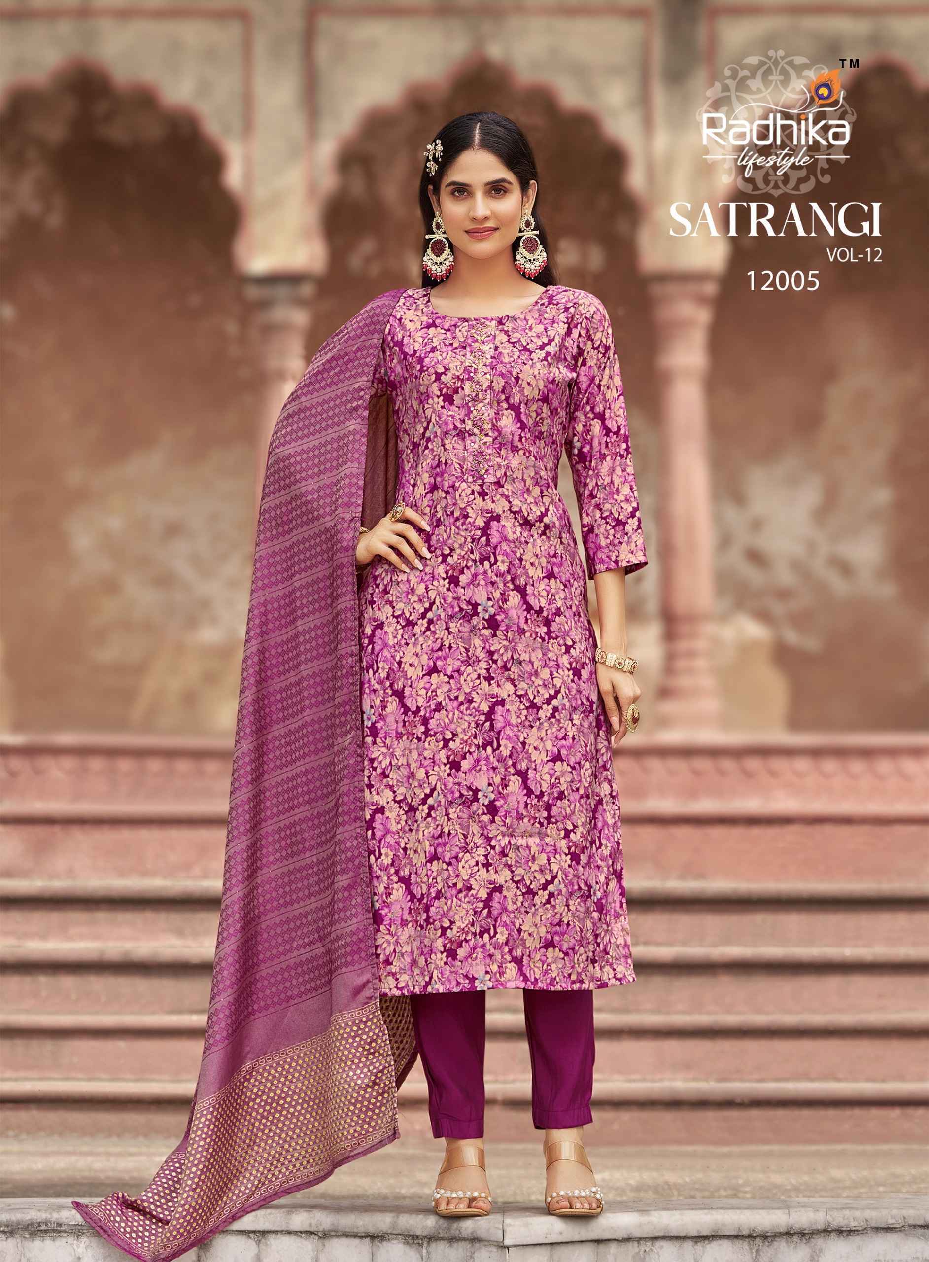 Radhika Lifestyle Satrangi Vol 12 Roman Readymade Suits Wholesale Price ( 6 pcs Catalogue )