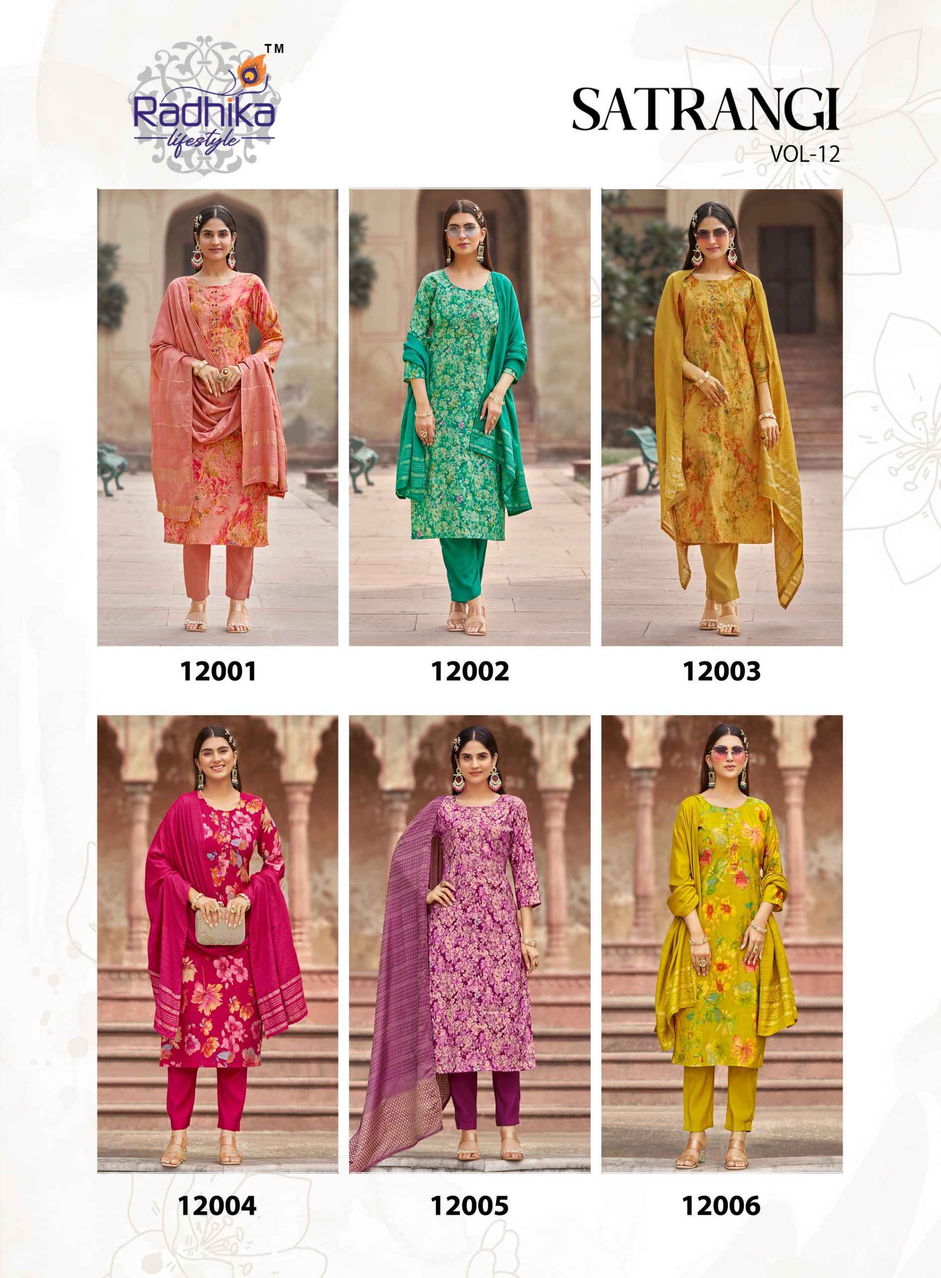 Radhika Lifestyle Satrangi Vol 12 Roman Readymade Suits Wholesale Price ( 6 pcs Catalogue )