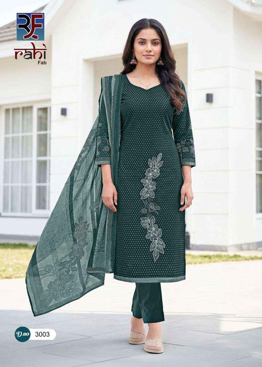 RAHI FAB RISING SILVER VOL 3 COTTON DRESS MATERIAL WHOLESALE PRICE ( 8 PCS CATALOGUE )