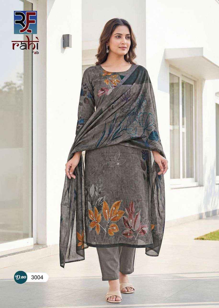 RAHI FAB RISING SILVER VOL 3 COTTON DRESS MATERIAL WHOLESALE PRICE ( 8 PCS CATALOGUE )