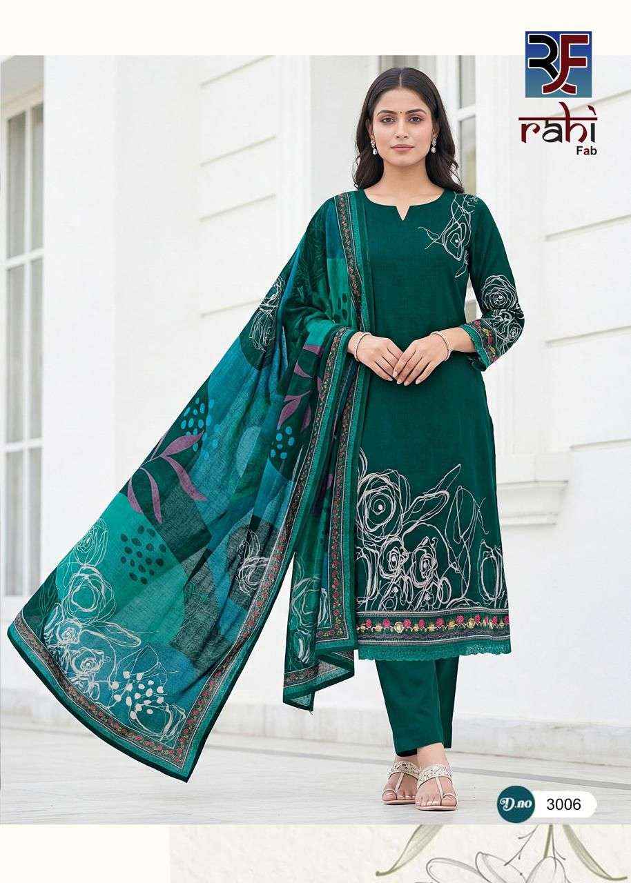 RAHI FAB RISING SILVER VOL 3 COTTON DRESS MATERIAL WHOLESALE PRICE ( 8 PCS CATALOGUE )
