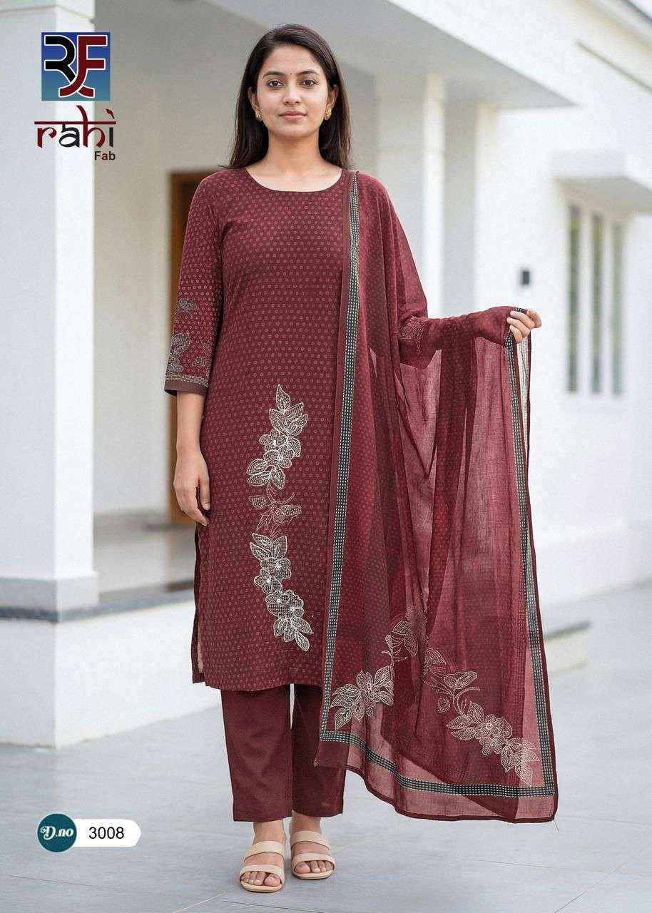 RAHI FAB RISING SILVER VOL 3 COTTON DRESS MATERIAL WHOLESALE PRICE ( 8 PCS CATALOGUE )