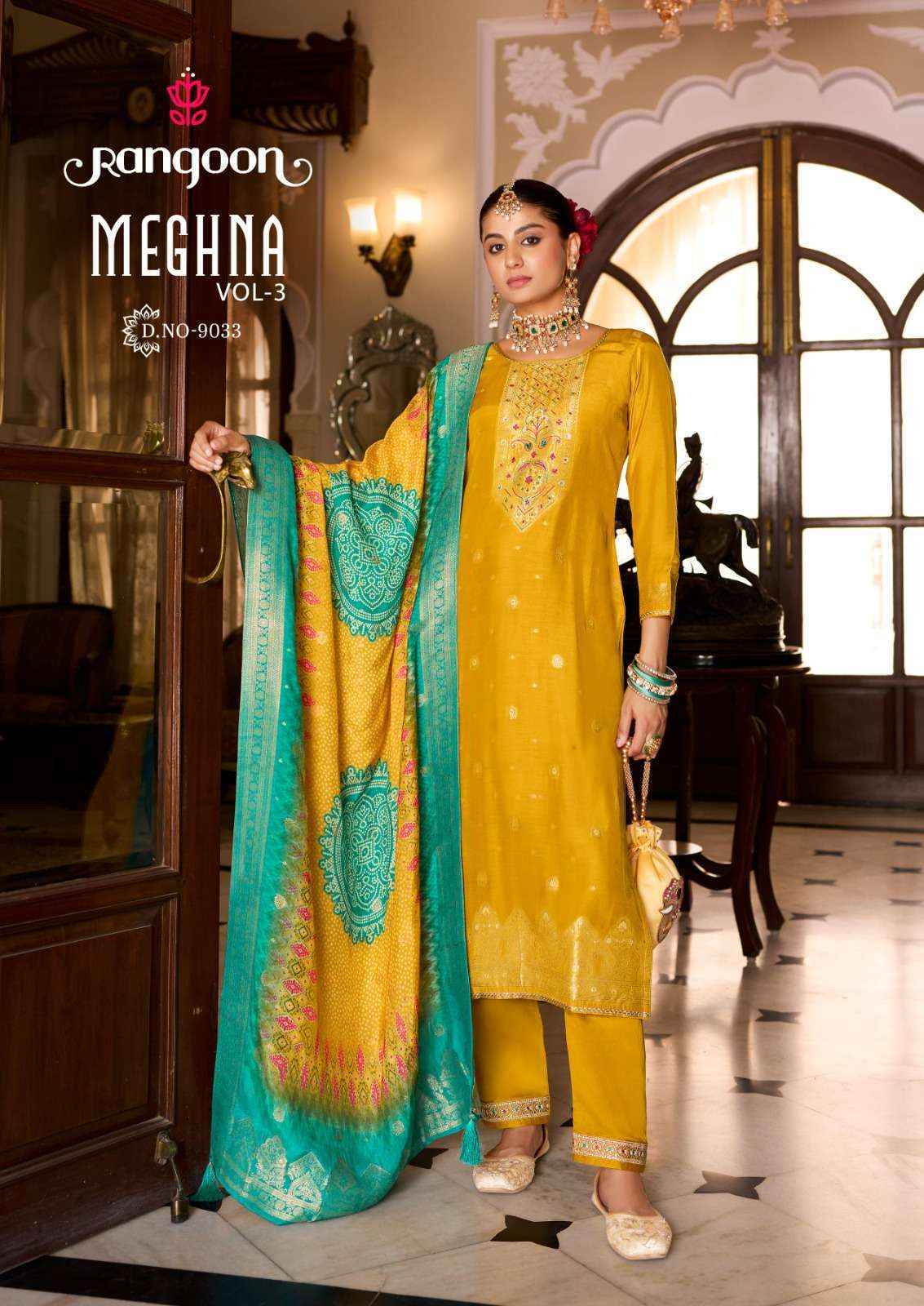 Rangoon Meghana Vol 3 Jacquard Readymade Suits Wholesale Surat ( 4 pcs Catalogue )