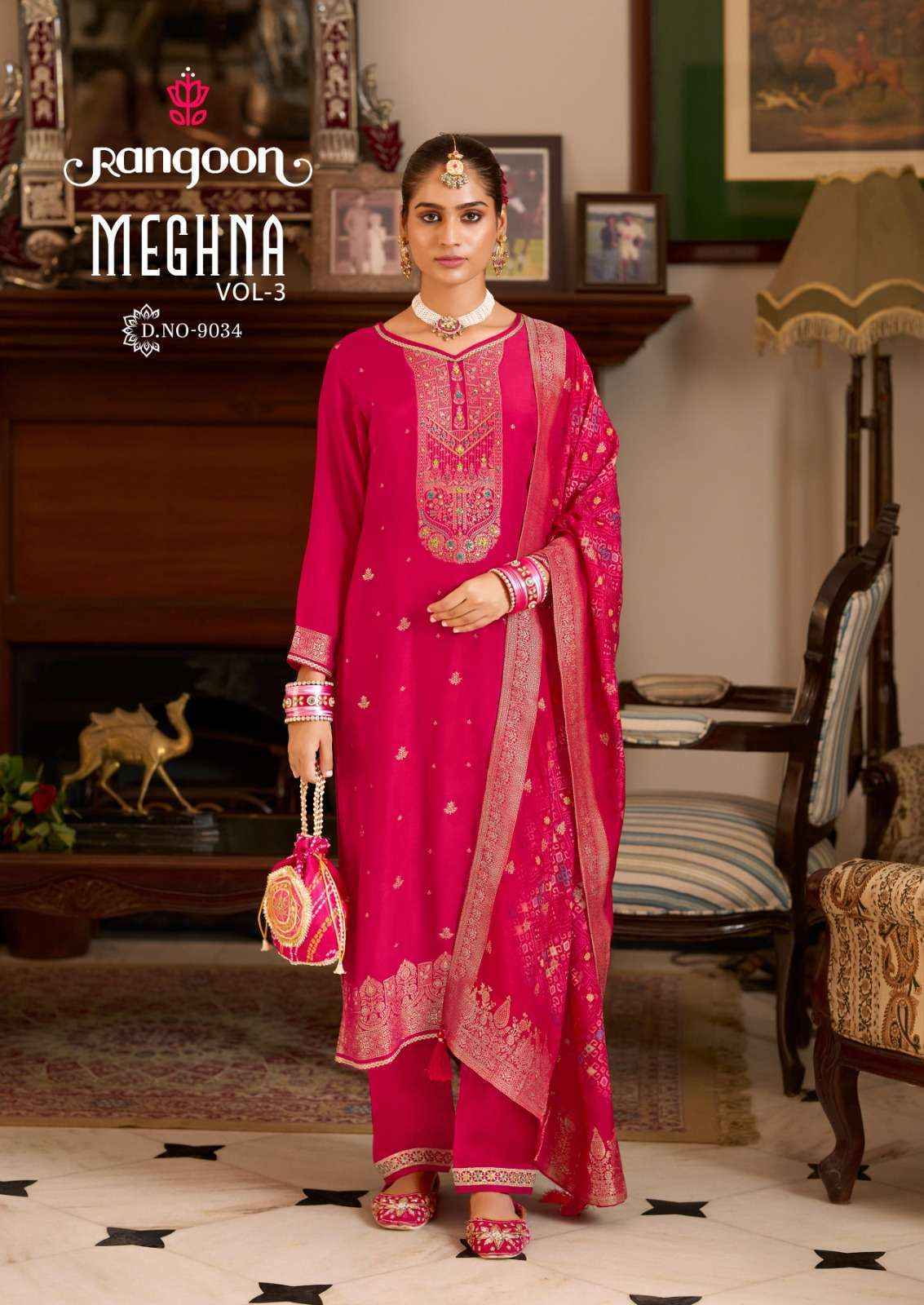 Rangoon Meghana Vol 3 Jacquard Readymade Suits Wholesale Surat ( 4 pcs Catalogue )