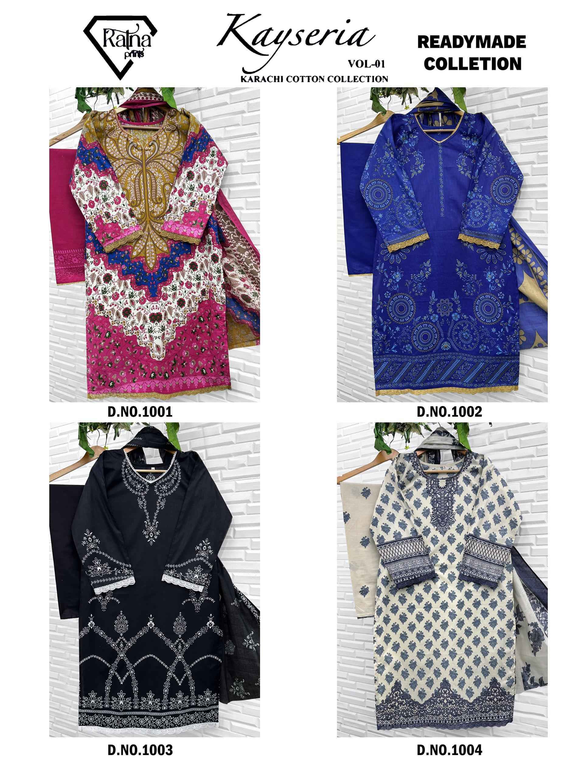 Ratna Prints Kayseria Vol 1 Readymade Cotton Dress Collection ( 4 Pcs Catalog )