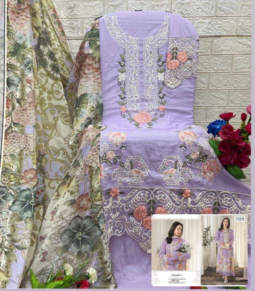 Saniya Trendz 25001 Ghi Pakistani Cotton Dress Collection ( 3 Pcs Catalog )