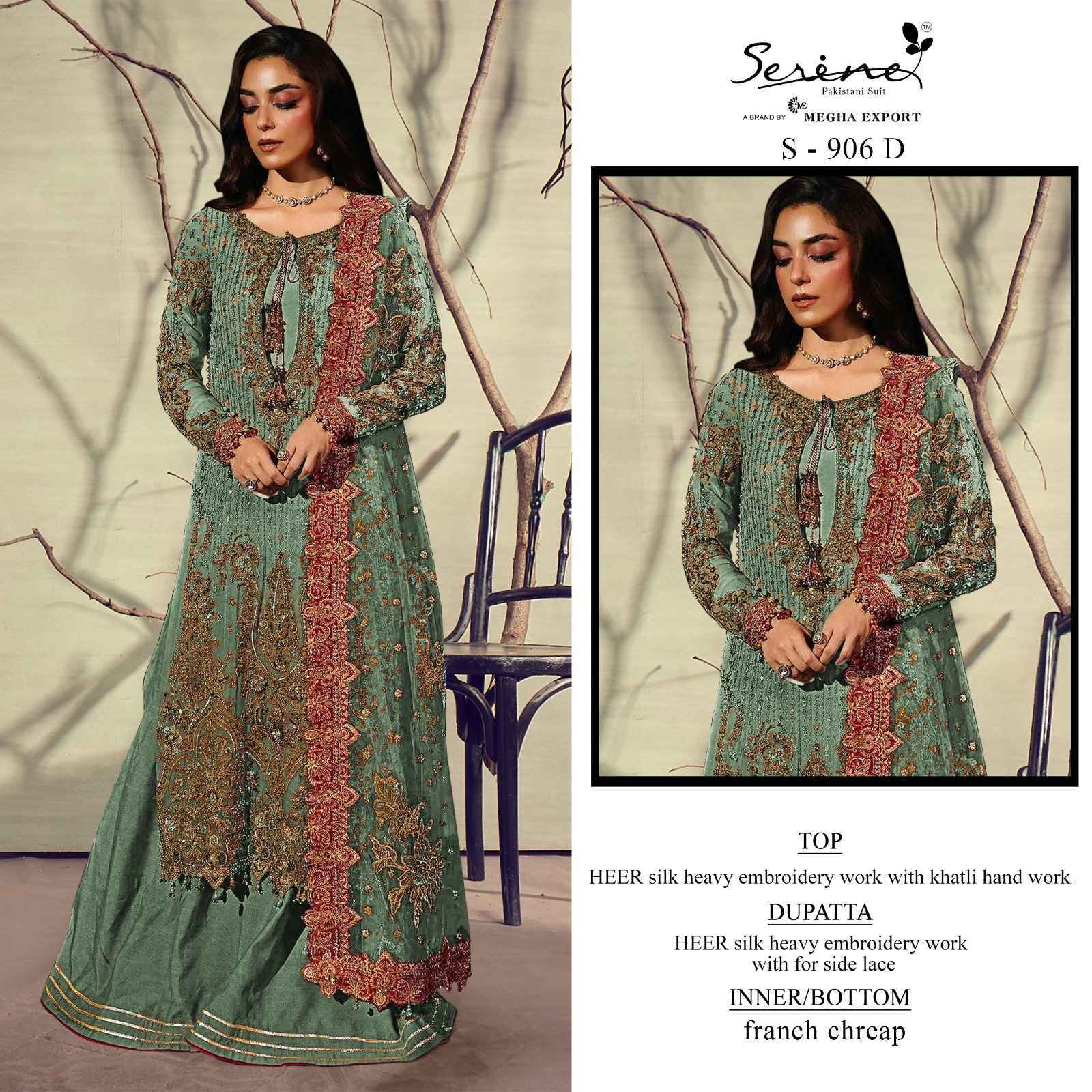 Serine D No S-906 Silk Dress Material Wholesale Collection ( 4 Pcs Catalog )
