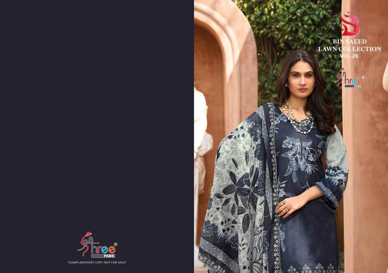 Shree Fabs Bin Saeed Lawn Collection Vol 26 Cotton Pakistani Suits Wholesale Price ( 6 pcs Catalogue )