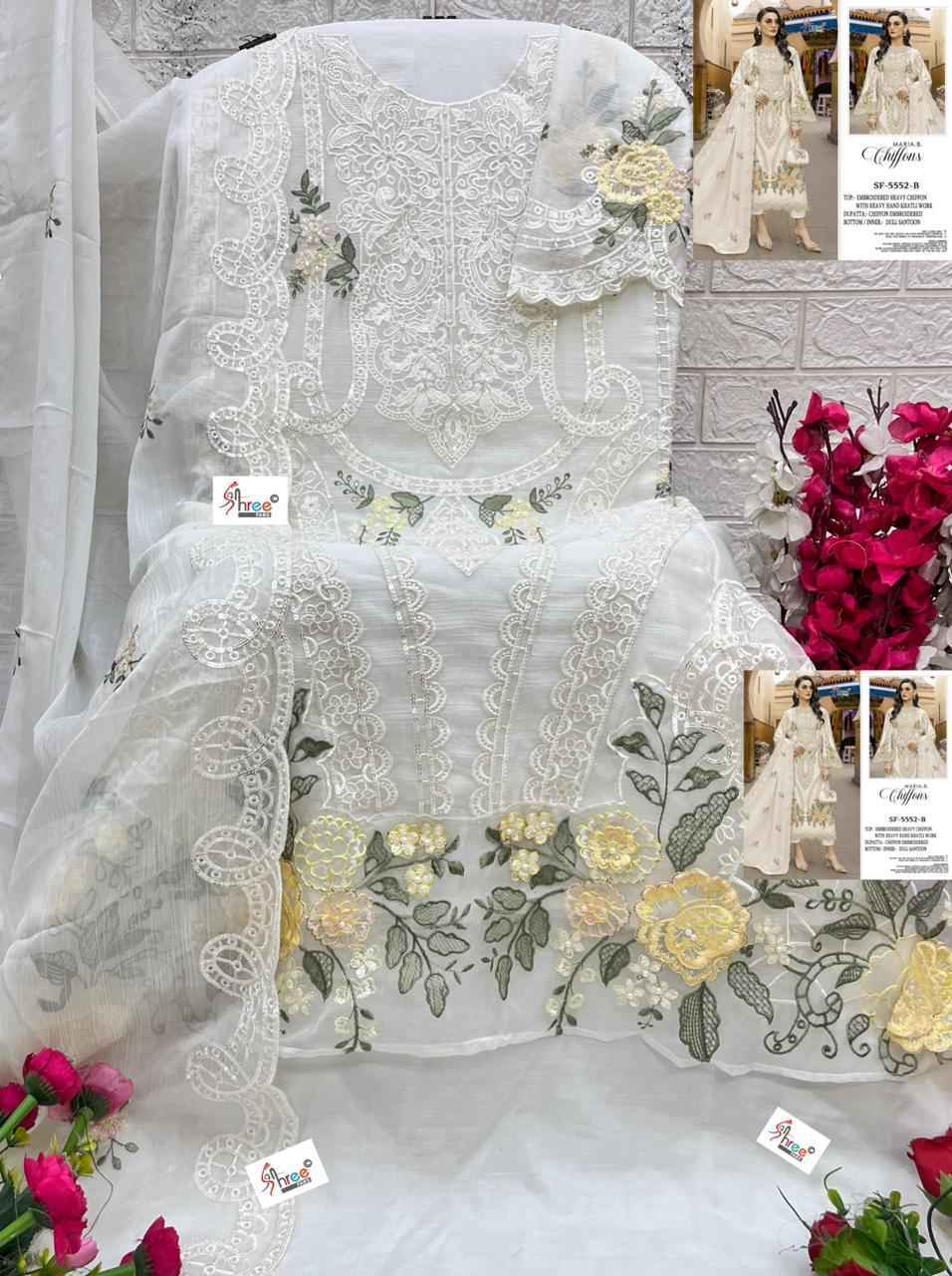 Shree Fabs D No SF 5552 Chiffon Dress Material Wholesale Collection ( 4 Pcs Catalog )