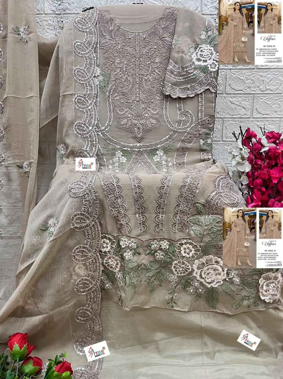 Shree Fabs D No SF 5552 Chiffon Dress Material Wholesale Collection ( 4 Pcs Catalog )