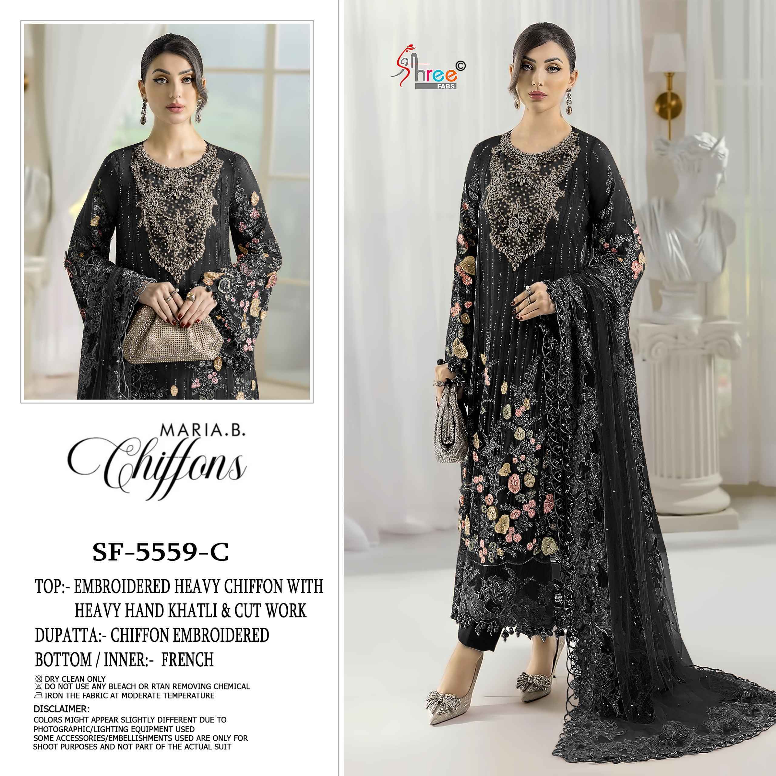 Shree Fabs D No SF 5559 Chiffon Dress Material Wholesale Collection ( 4 Pcs Catalog )