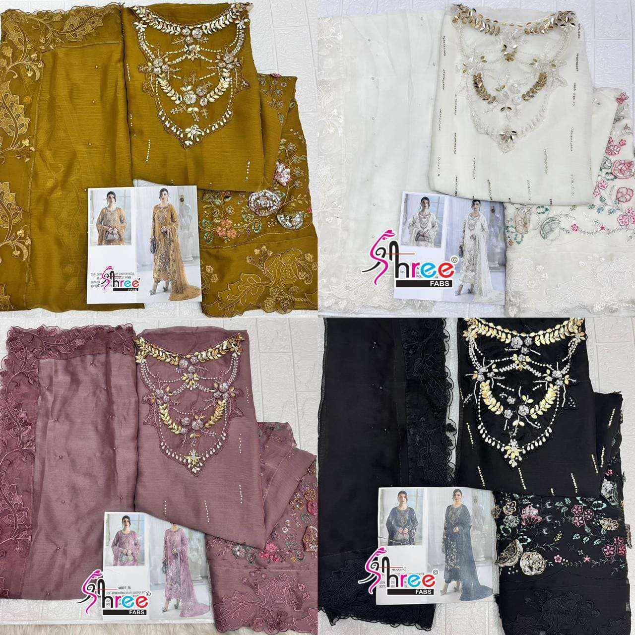 Shree Fabs D No SF 5559 Chiffon Dress Material Wholesale Collection ( 4 Pcs Catalog )