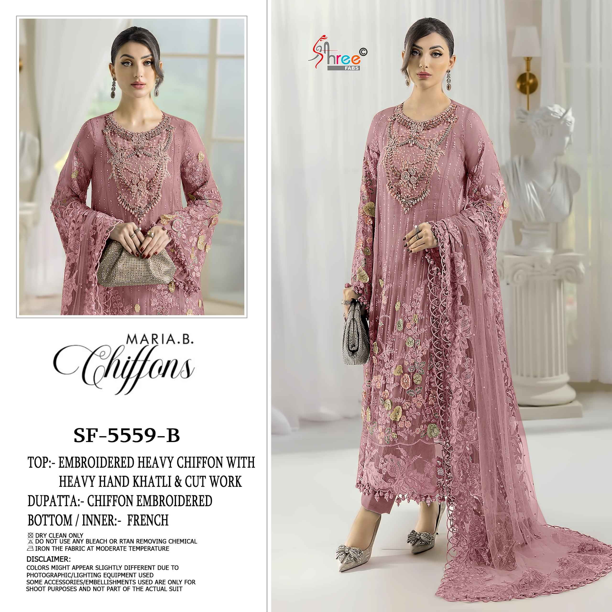 Shree Fabs D No SF 5559 Chiffon Dress Material Wholesale Collection ( 4 Pcs Catalog )