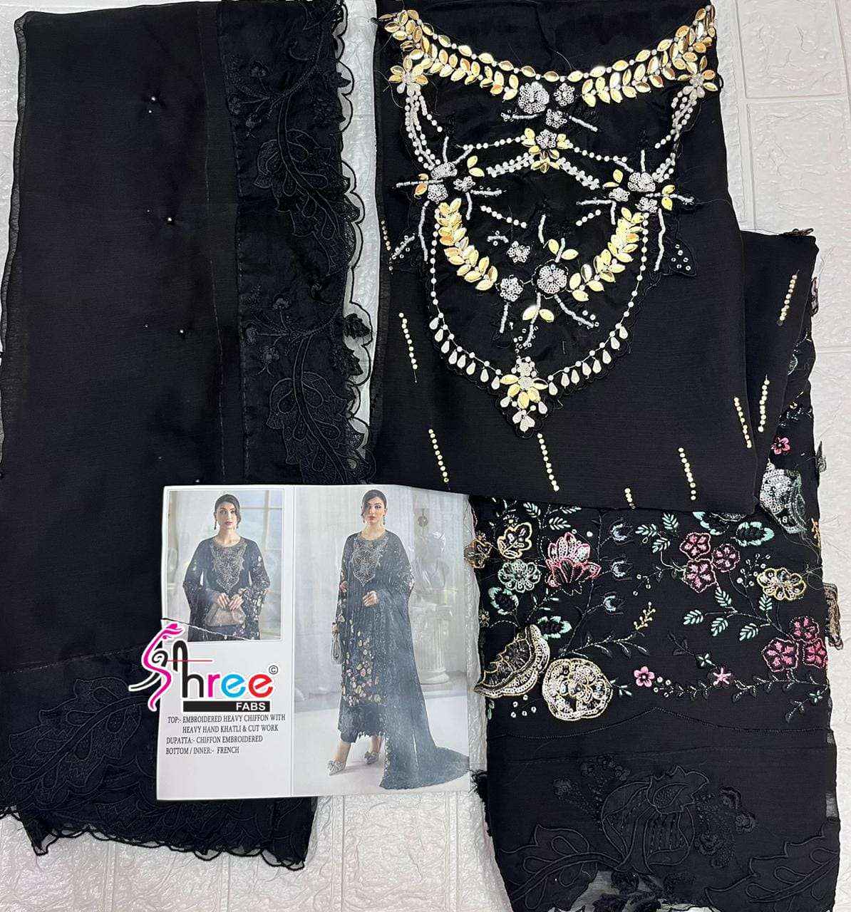 Shree Fabs D No SF 5559 Chiffon Dress Material Wholesale Collection ( 4 Pcs Catalog )