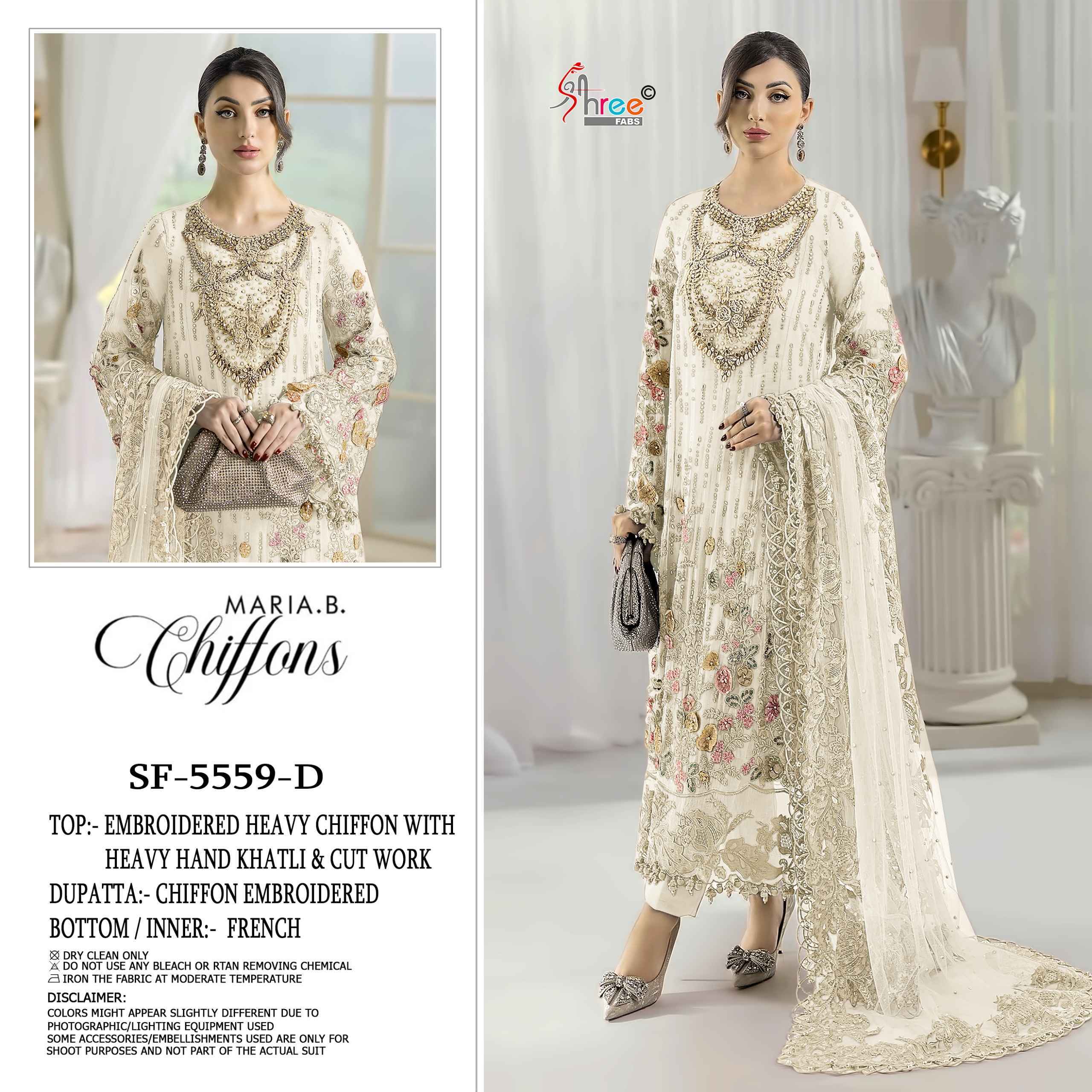 Shree Fabs D No SF 5559 Chiffon Dress Material Wholesale Collection ( 4 Pcs Catalog )