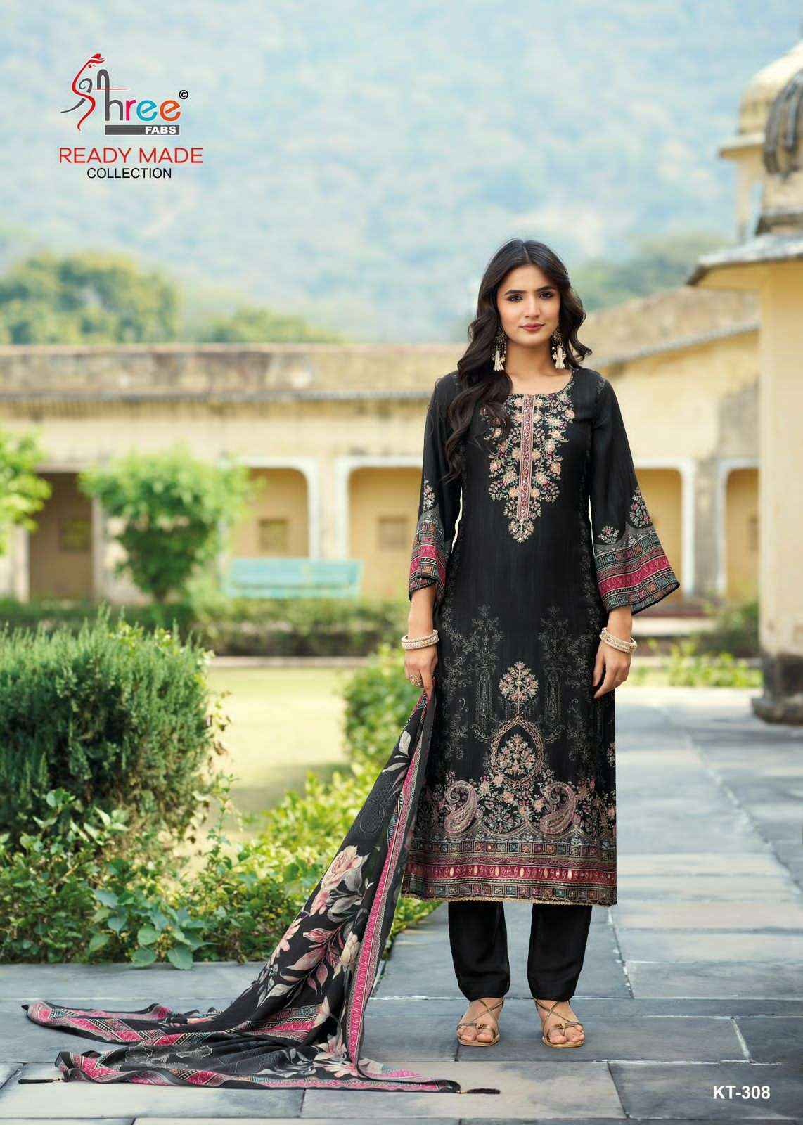 Shree Fabs Kt 308 Colors Digital Printed Muslin Pakistani Dress Wholesale Rate ( 4 Pcs Catalog )