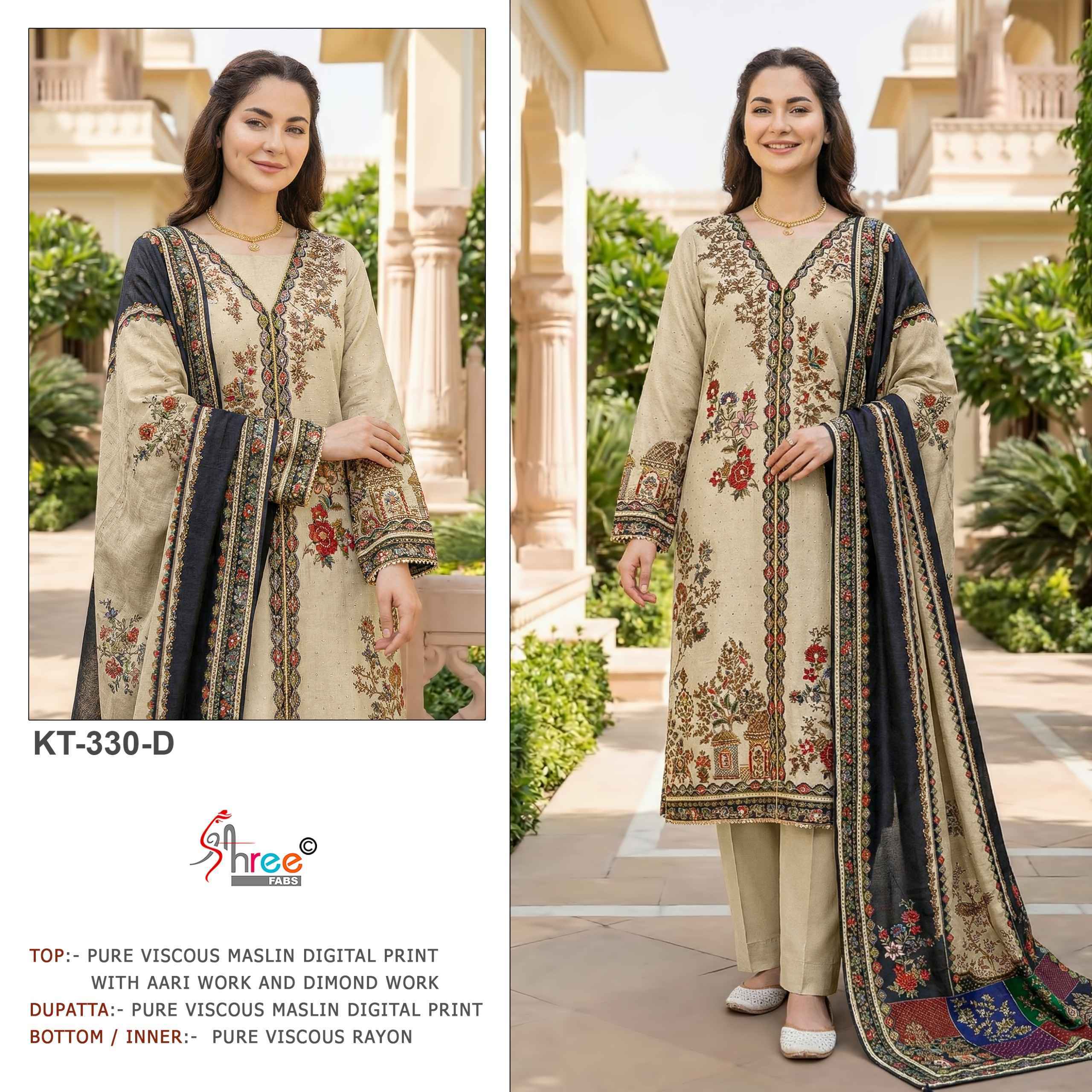 Shree Fabs KT 330 Viscous Maslin Dress Material Wholesale Collection ( 4 Pcs Catalog )