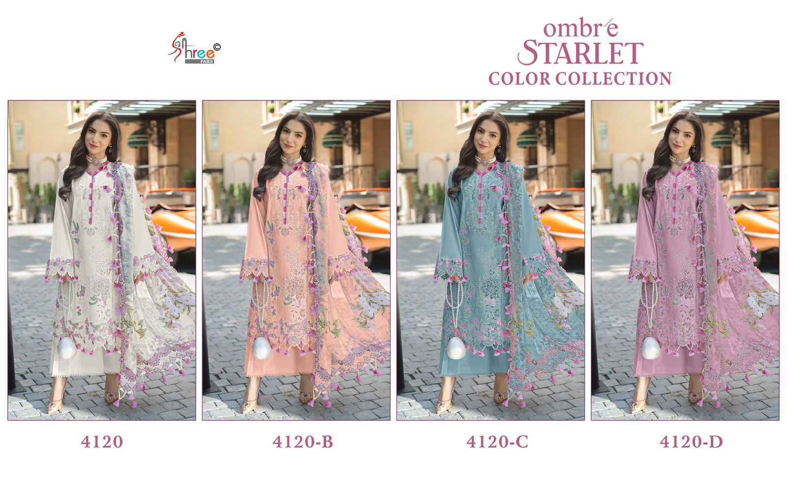 Shree Fabs Ombre Starlet Color Collection Cotton Dress Material Wholesale Price ( 4 pcs Catalogue )