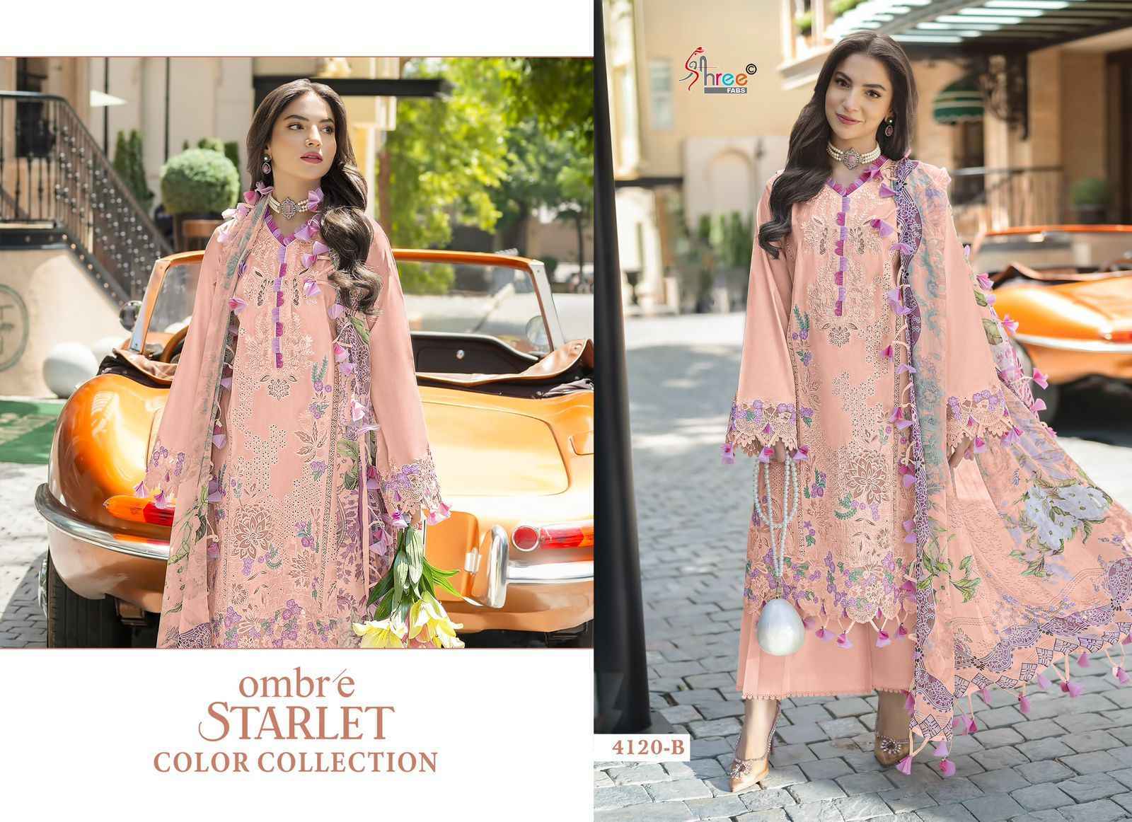 Shree Fabs Ombre Starlet Color Collection Cotton Dress Material Wholesale Price ( 4 pcs Catalogue )