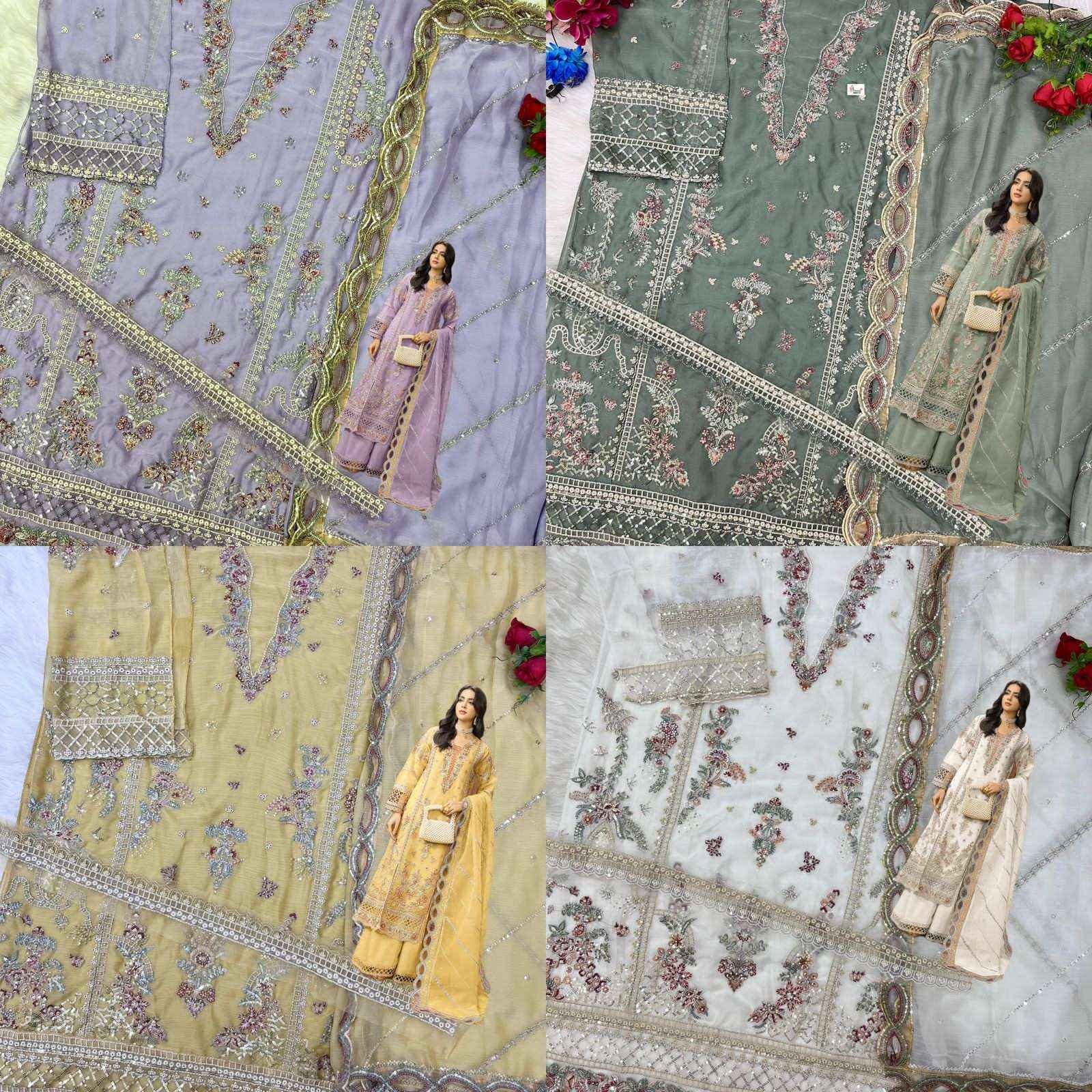 Shree Fabs Sf 5542 Colors Heavy Embroidered Chiffon Suit Pakistani Suit Collection ( 4 Pcs Catalog )