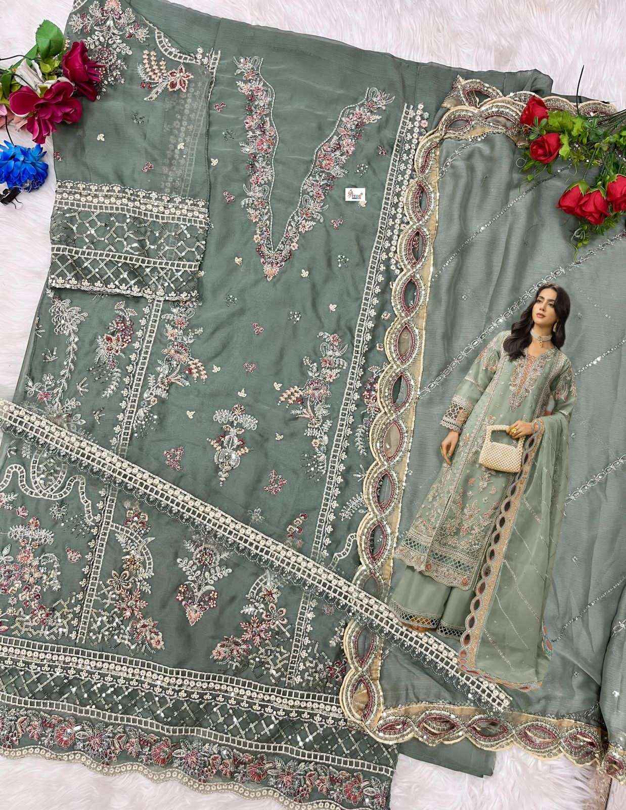 Shree Fabs Sf 5542 Colors Heavy Embroidered Chiffon Suit Pakistani Suit Collection ( 4 Pcs Catalog )