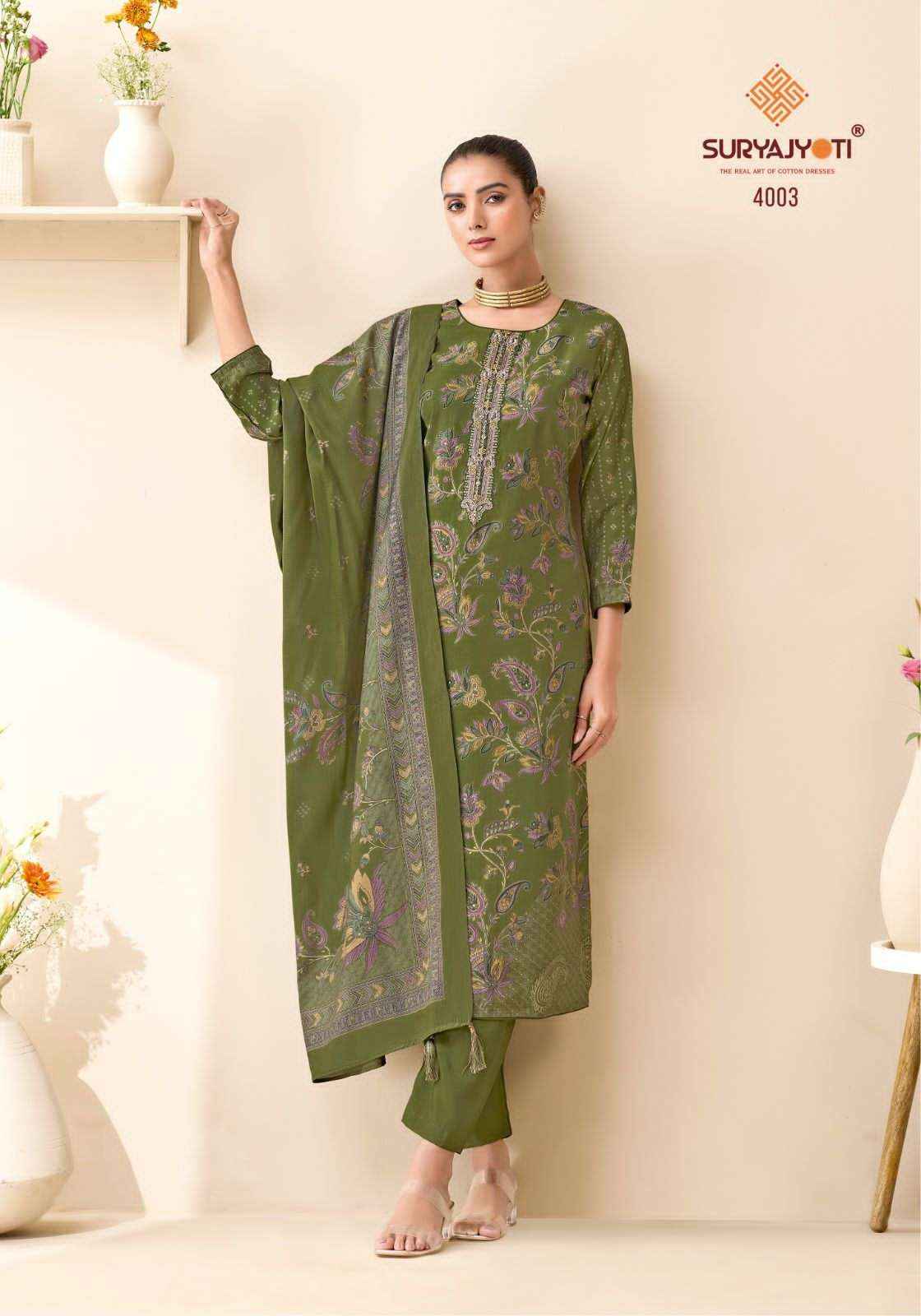 Suryajyoti Kajal Vol 4 Pure Modal Silk Ladies Dress Collection ( 6 Pcs Catalog )